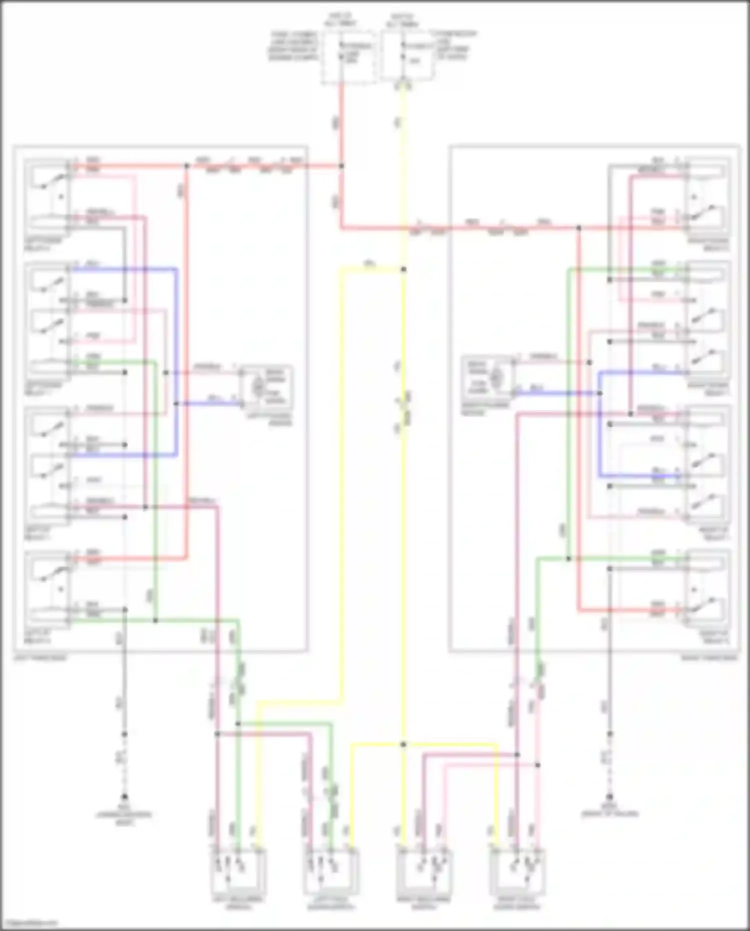 Wiring diagram left fold down switch for Nissan Patrol Y62 facelift 2 (2019-2024) (2 of 2)
