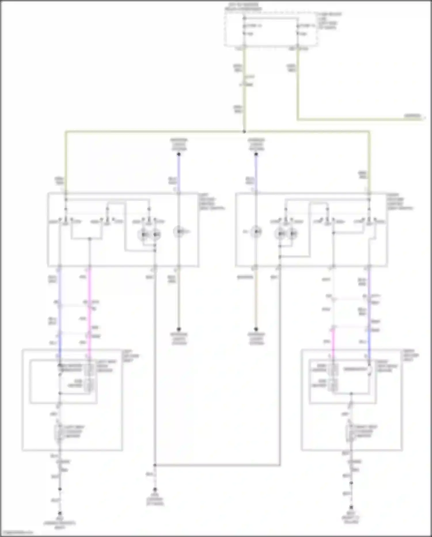 Wiring diagram left second heated seat switch for Nissan Patrol Y62 facelift 2 (2019-2024) (3 of 6)
