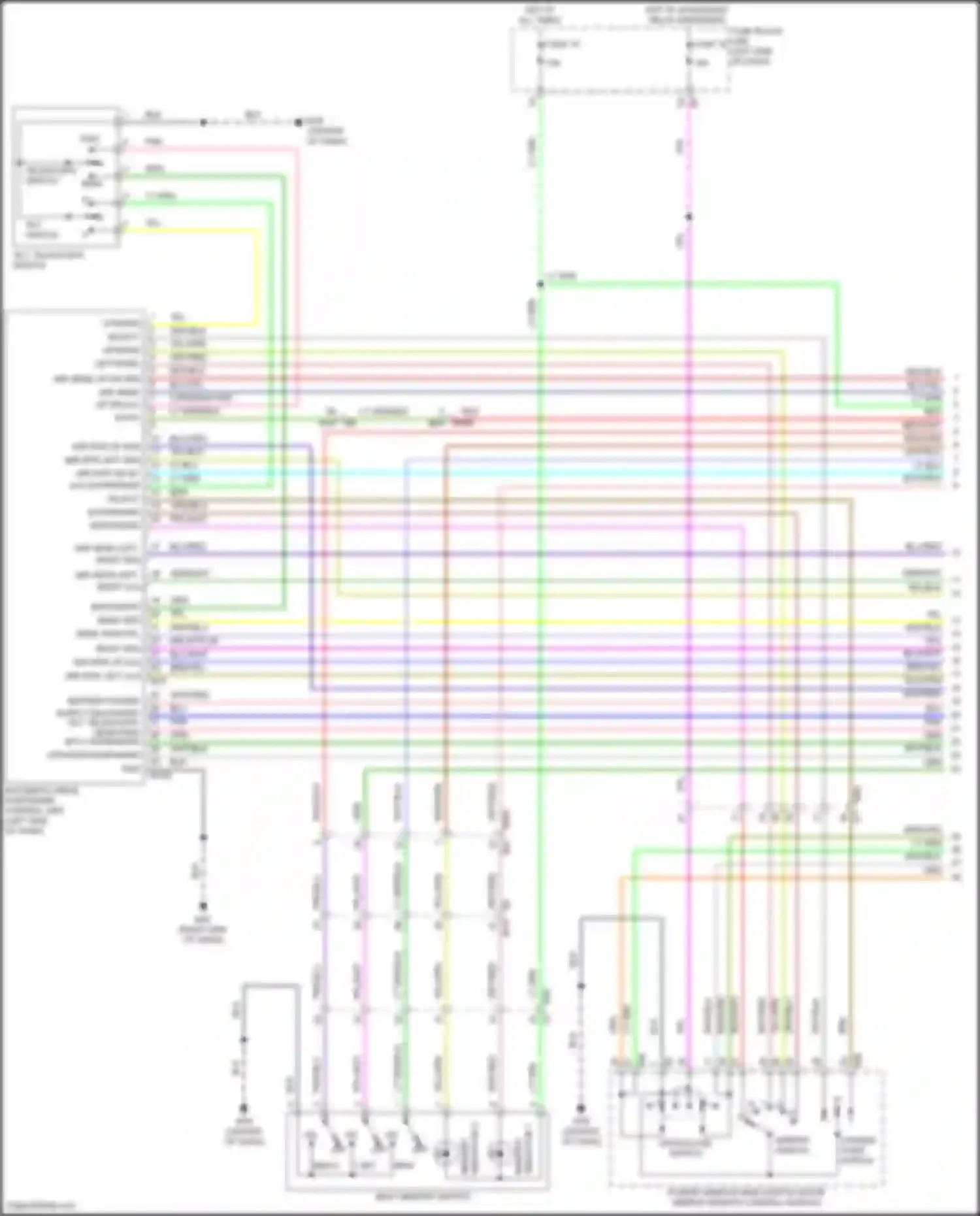 Wiring diagram open/close switch for Nissan Patrol Y62 facelift 2 (2019-2024) (1 of 2)