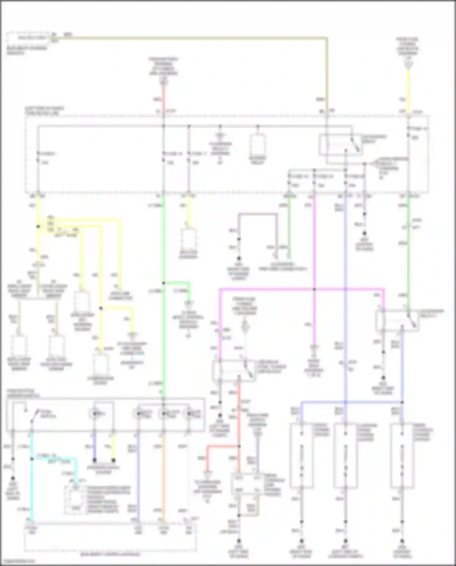 Wiring diagram rear console power socket for Nissan Patrol Y62 facelift 2 (2019-2024) (3 of 3)