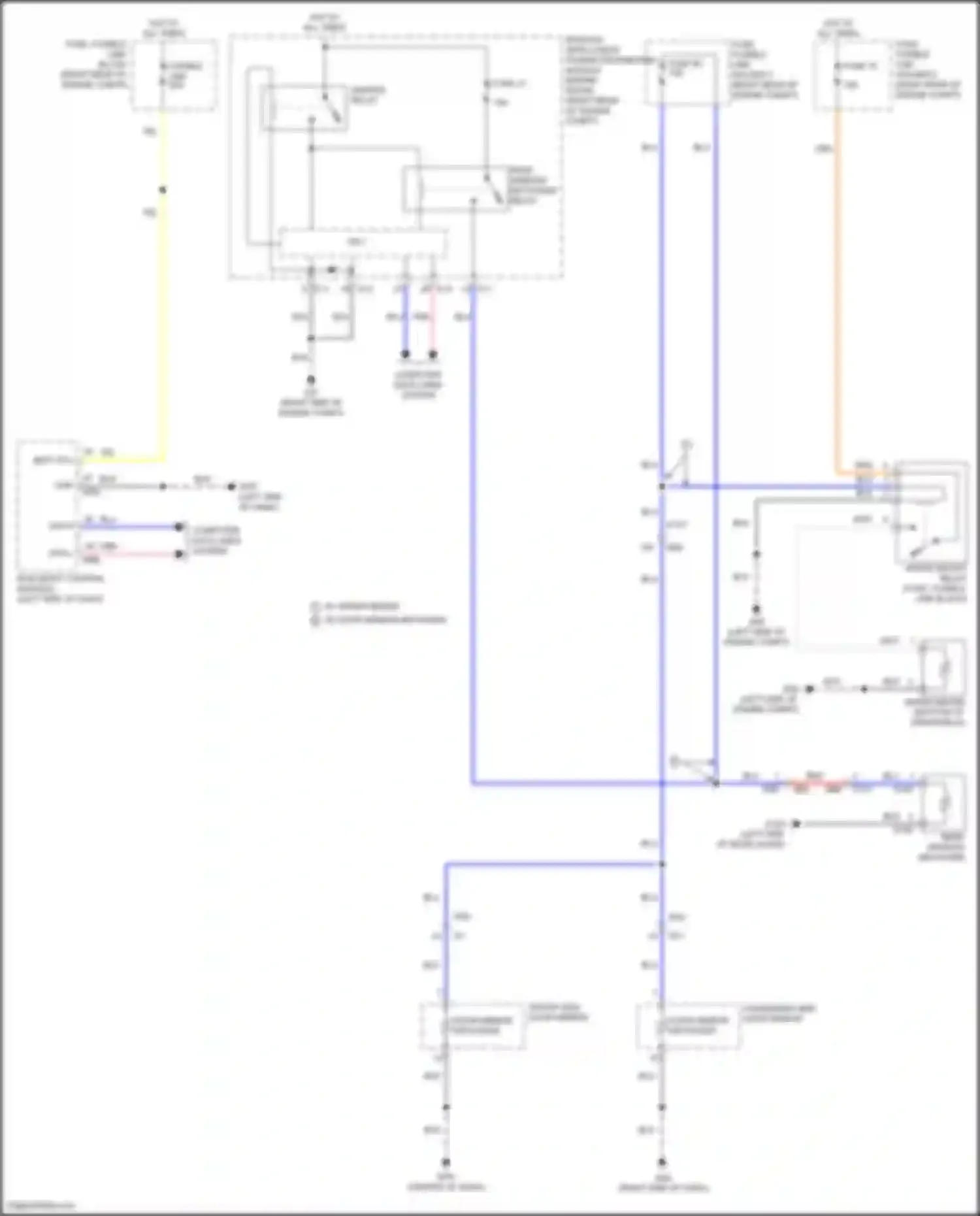 Wiring diagram rear window defogger relay for Nissan Patrol Y62 facelift 2 (2019-2024) (1 of 2)