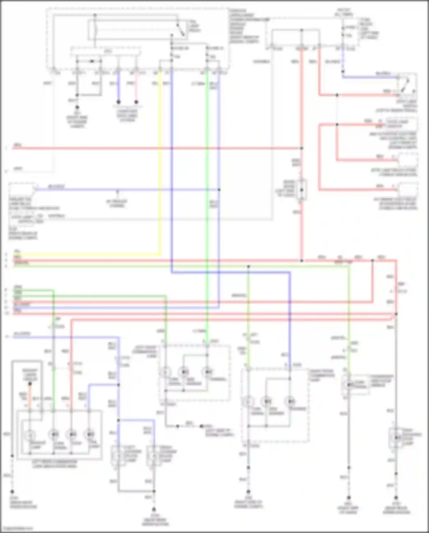 Wiring diagram right front combination lamp for Nissan Patrol Y62 facelift 2 (2019-2024) (1 of 4)