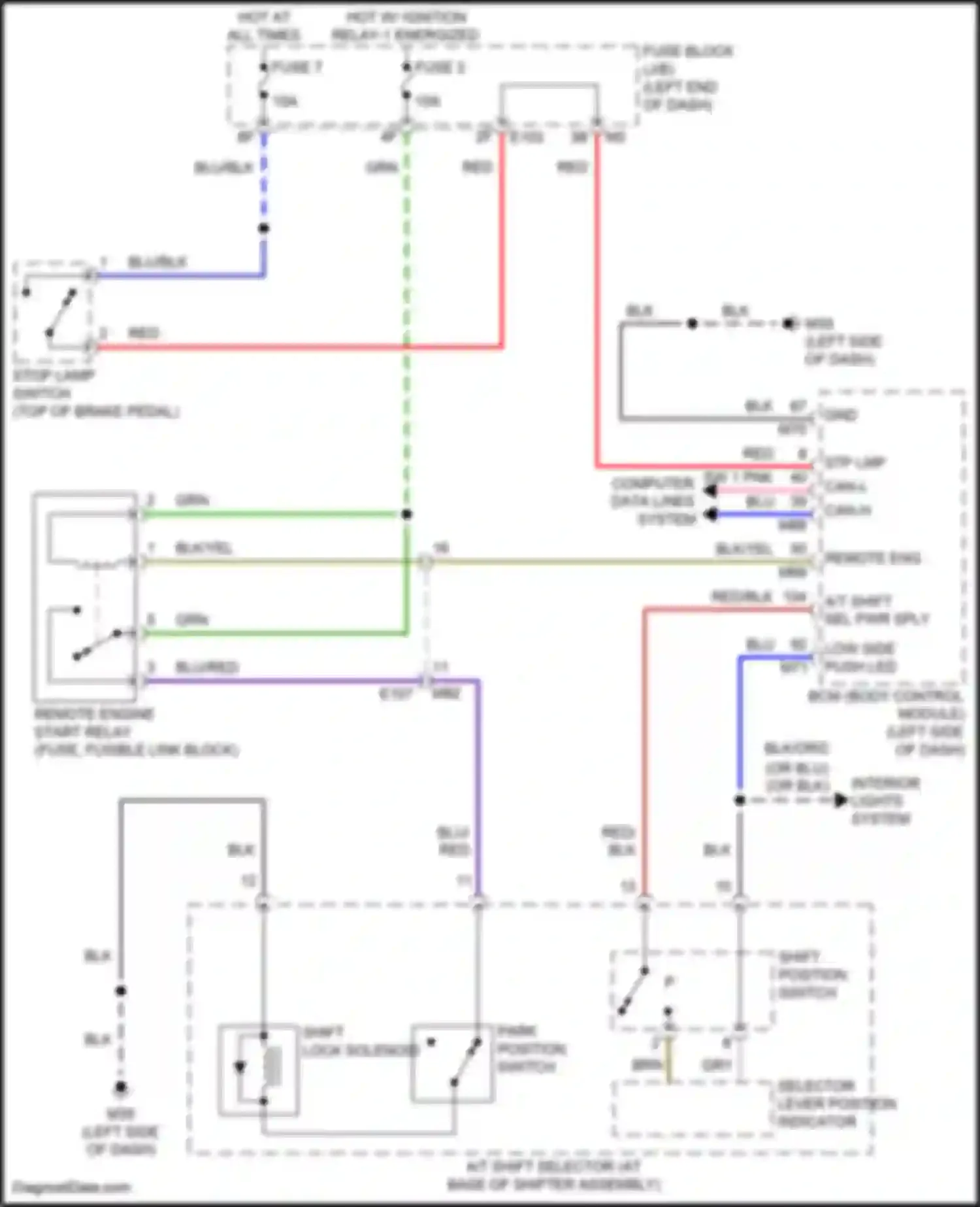 Wiring diagram shift position switch for Nissan Patrol Y62 facelift 2 (2019-2024) (4 of 4)