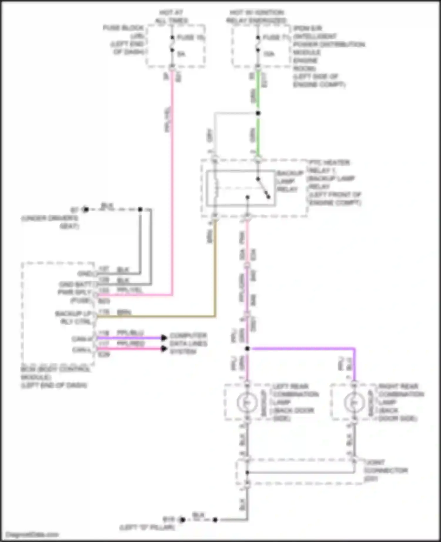Qashqai Nissan III (2021-2024): Backup lamps circuit
