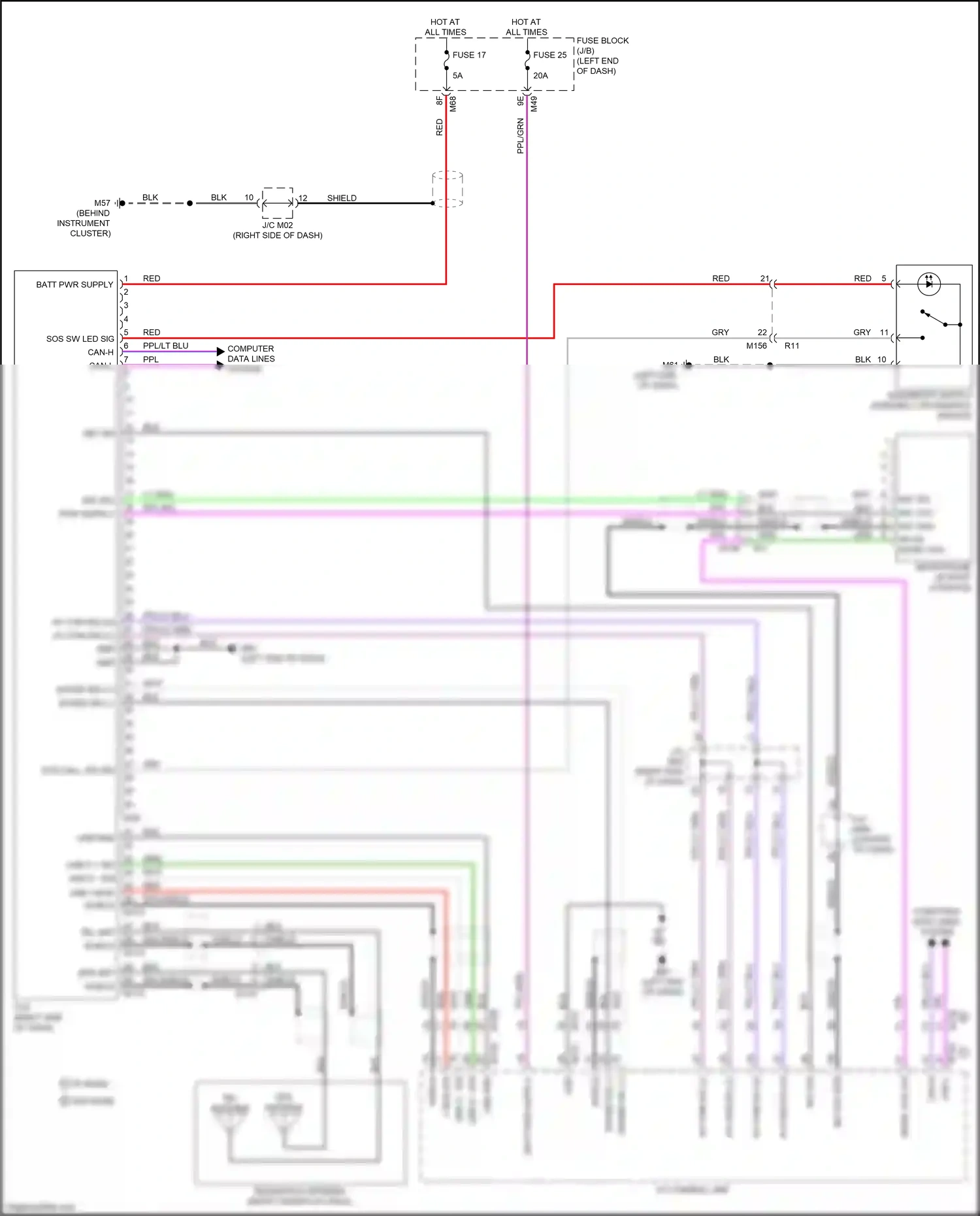 Wiring diagram computer data lines system for Nissan Qashqai III (2021-2024) (30 of 88)