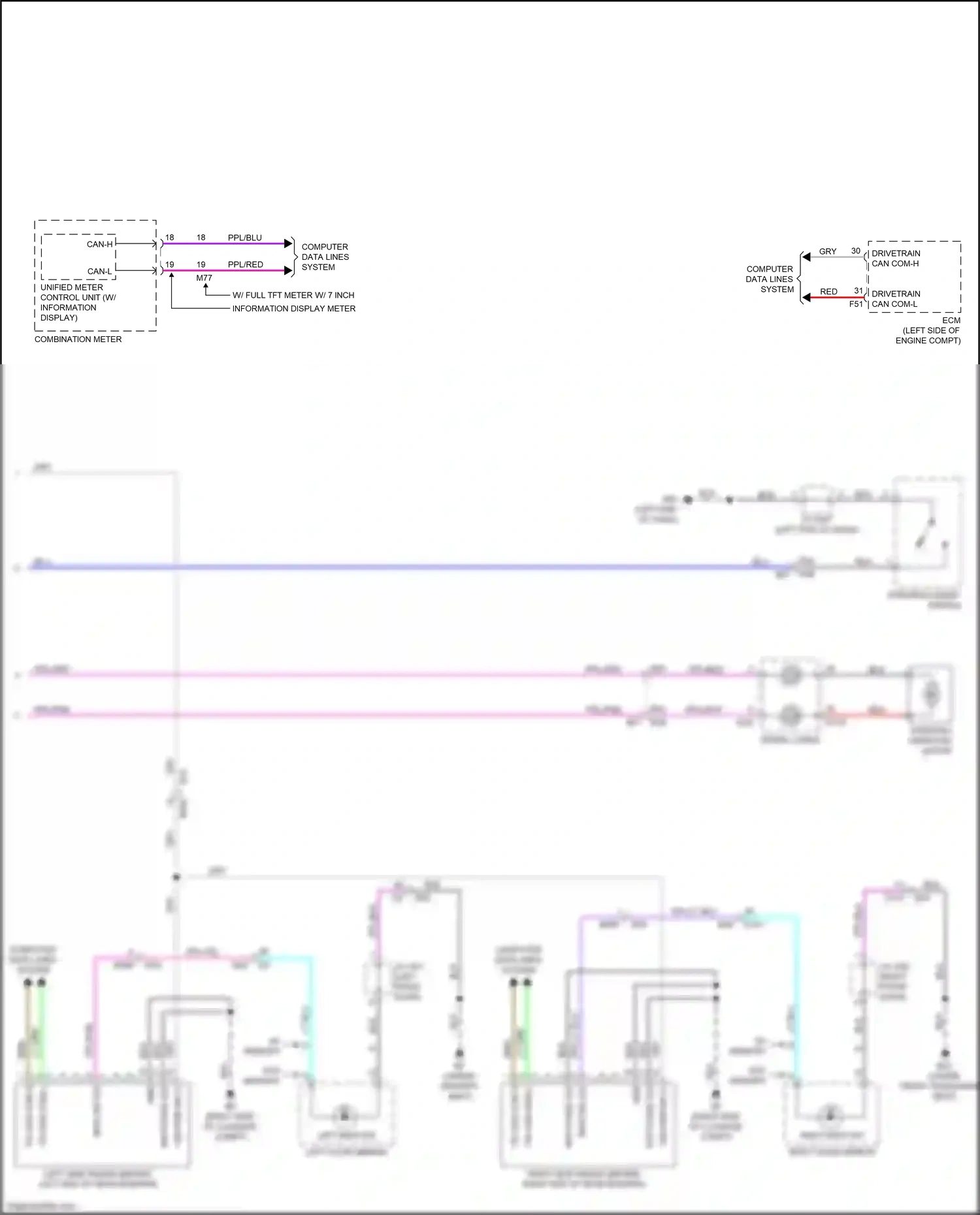 Wiring diagram computer data lines system for Nissan Qashqai III (2021-2024) (13 of 88)
