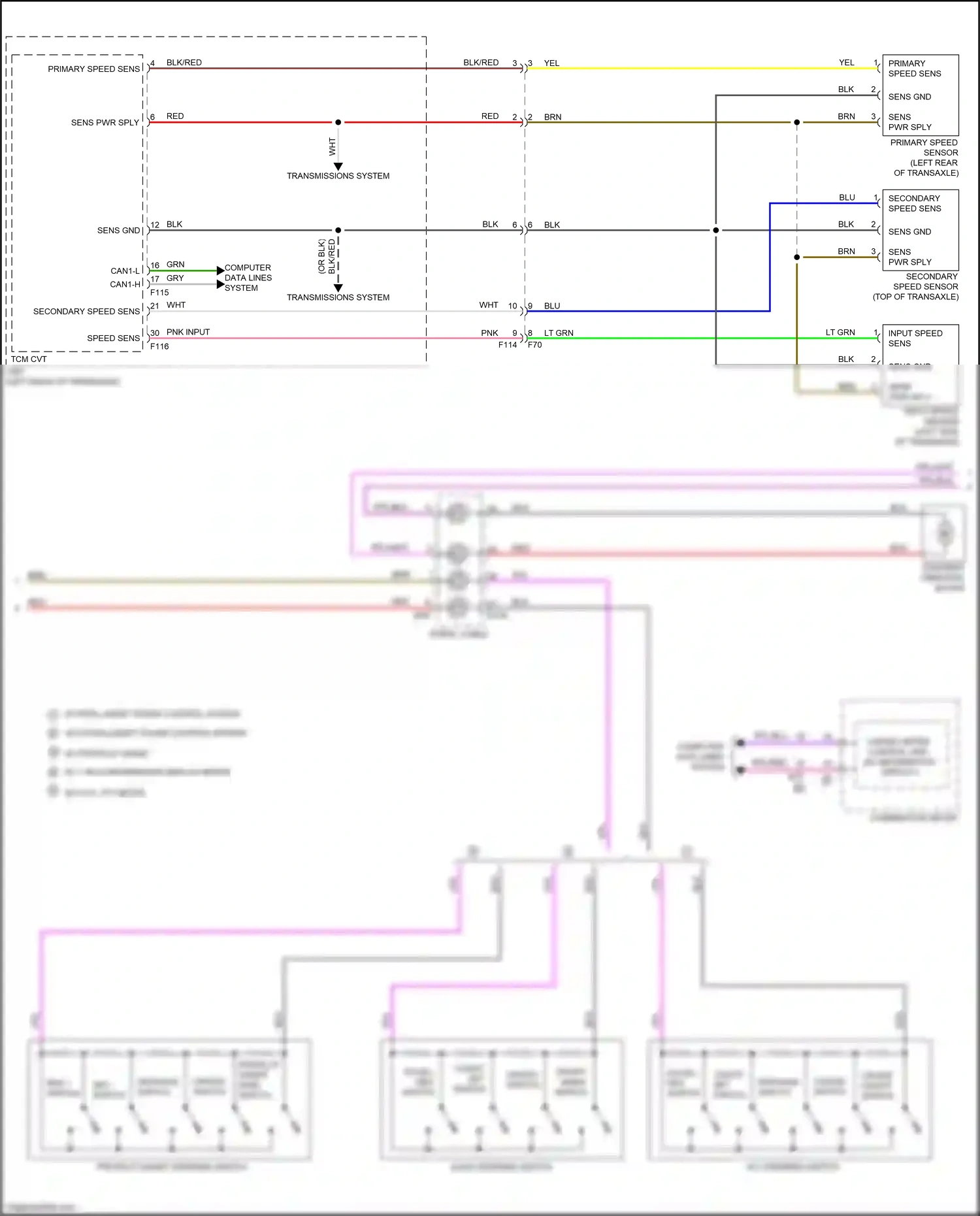 Wiring diagram input speed sensor for Nissan Qashqai III (2021-2024) (2 of 2)