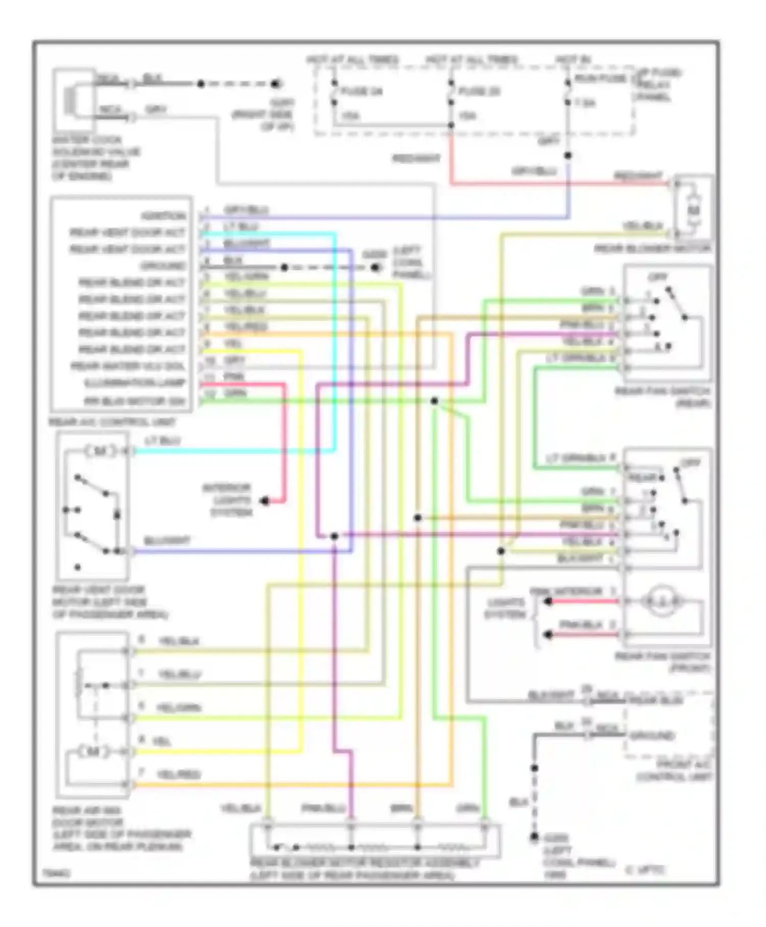 Quest Nissan I (1992-1998): Rear a/c circuit, manual a/c