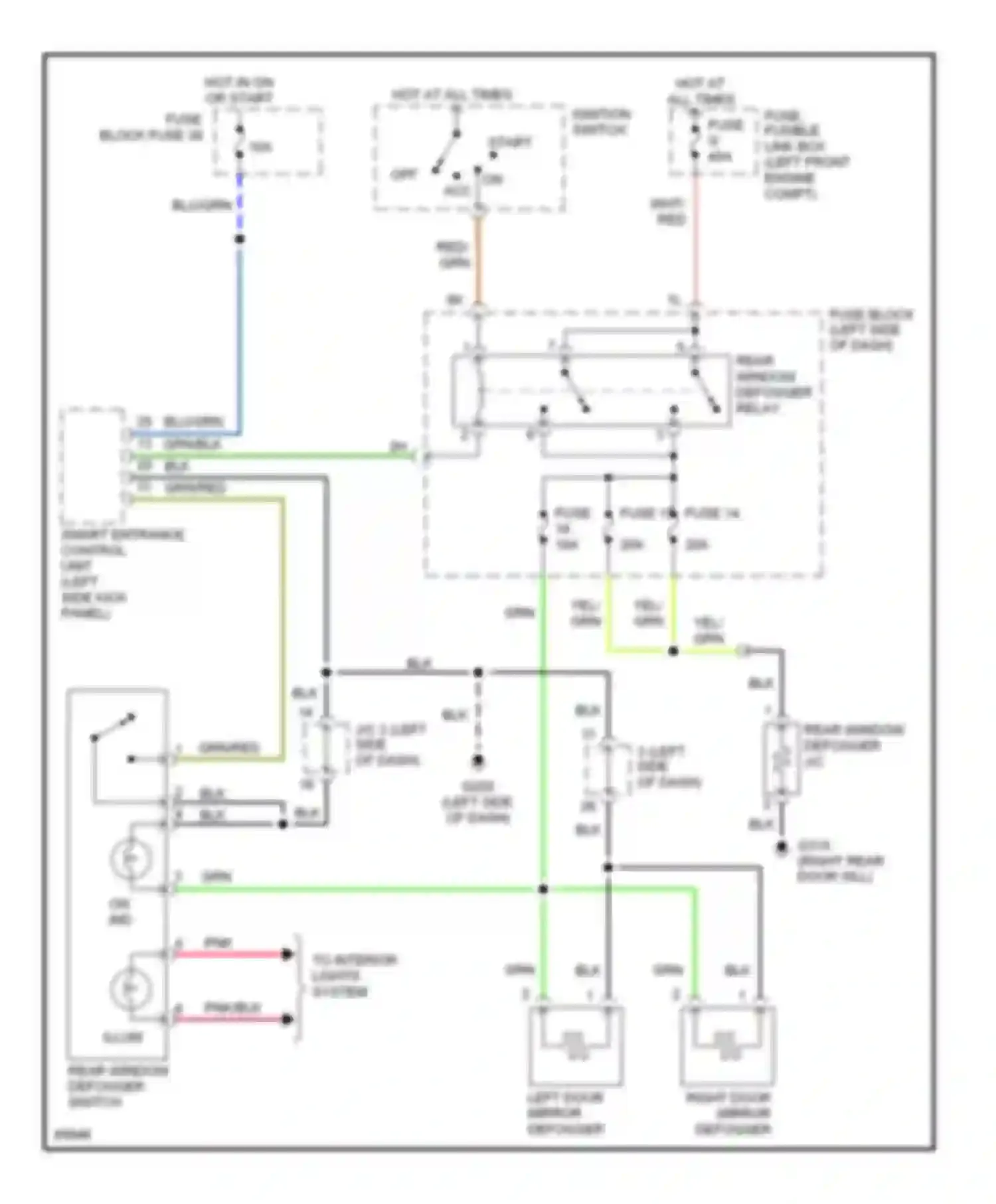 Quest Nissan I (1992-1998): Defogger circuit