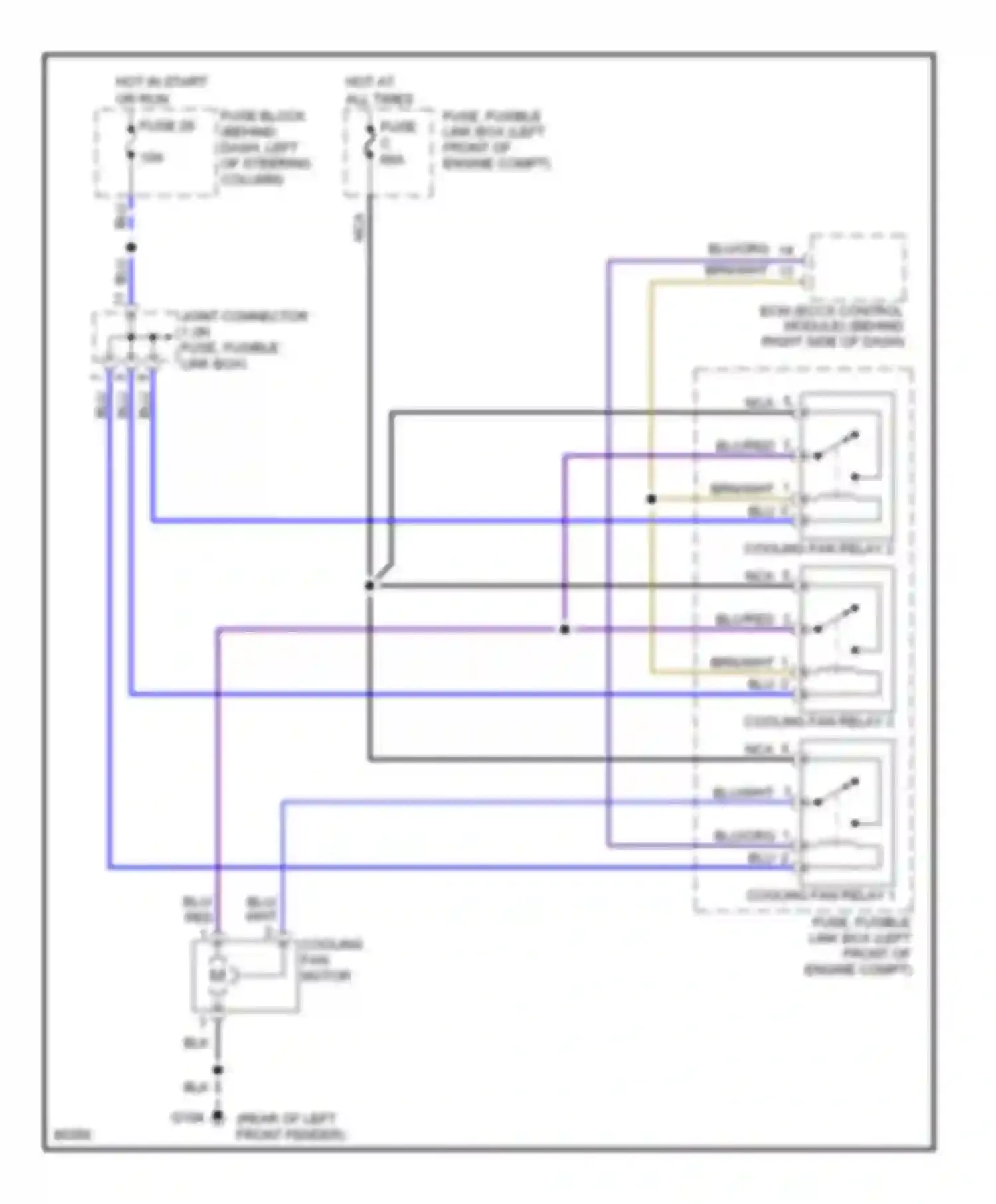 Wiring diagram cooling fan relay 2 for Nissan Quest I (1992-1998) (3 of 3)
