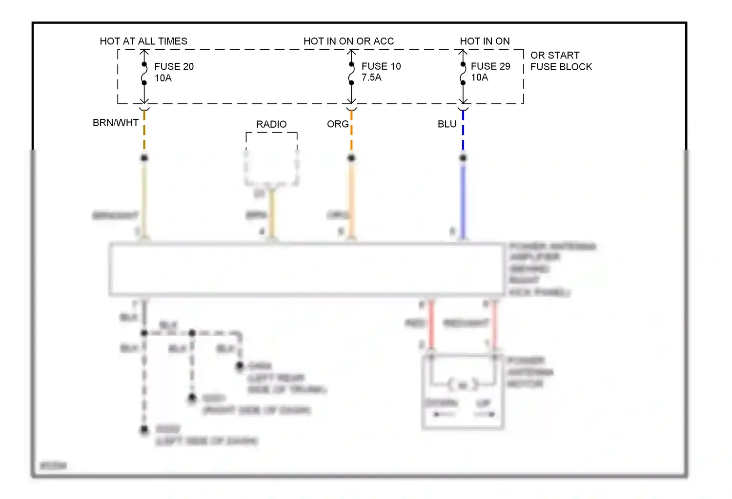 Wiring diagram down up for Nissan Quest I (1992-1998) (1 of 2)
