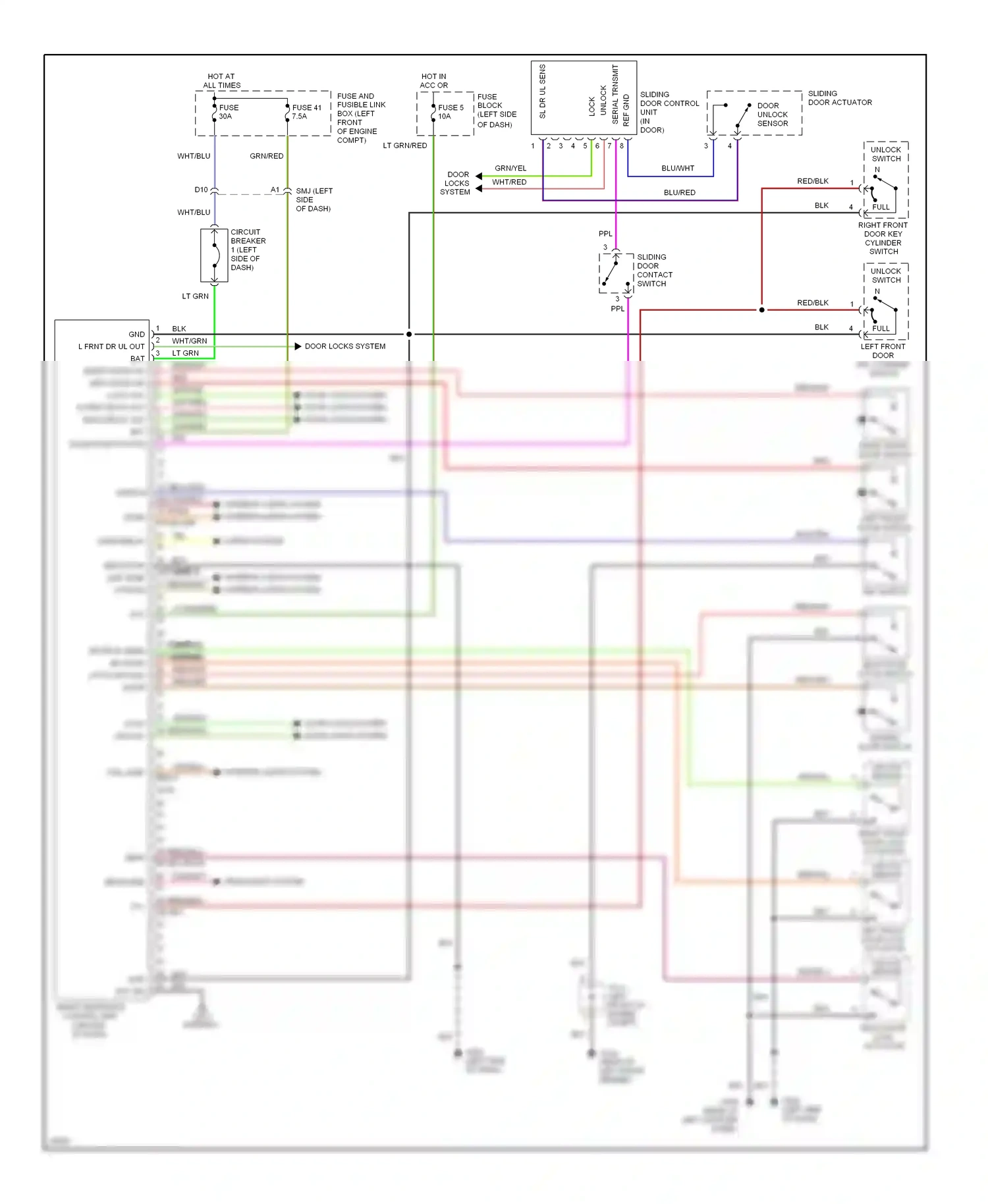 Wiring diagram interior lights system interior lights system for Nissan Quest I (1992-1998) (1 of 1)