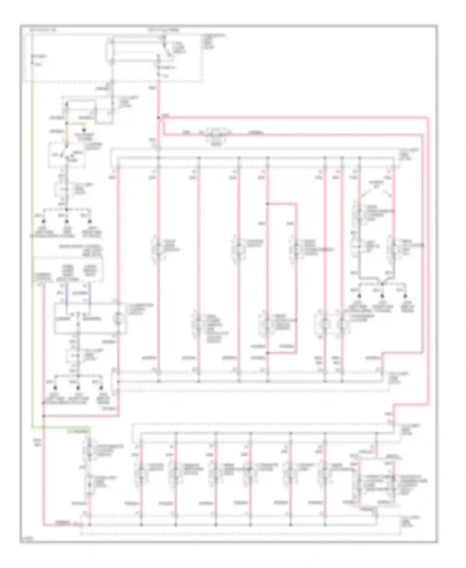Wiring diagram main power window and door lock/ unlock switch for Nissan Quest I (1992-1998) (1 of 1)