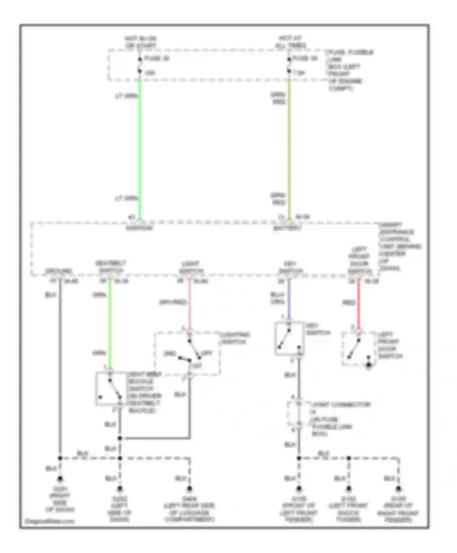 Quest Nissan II (1999-2002): Warning system circuits