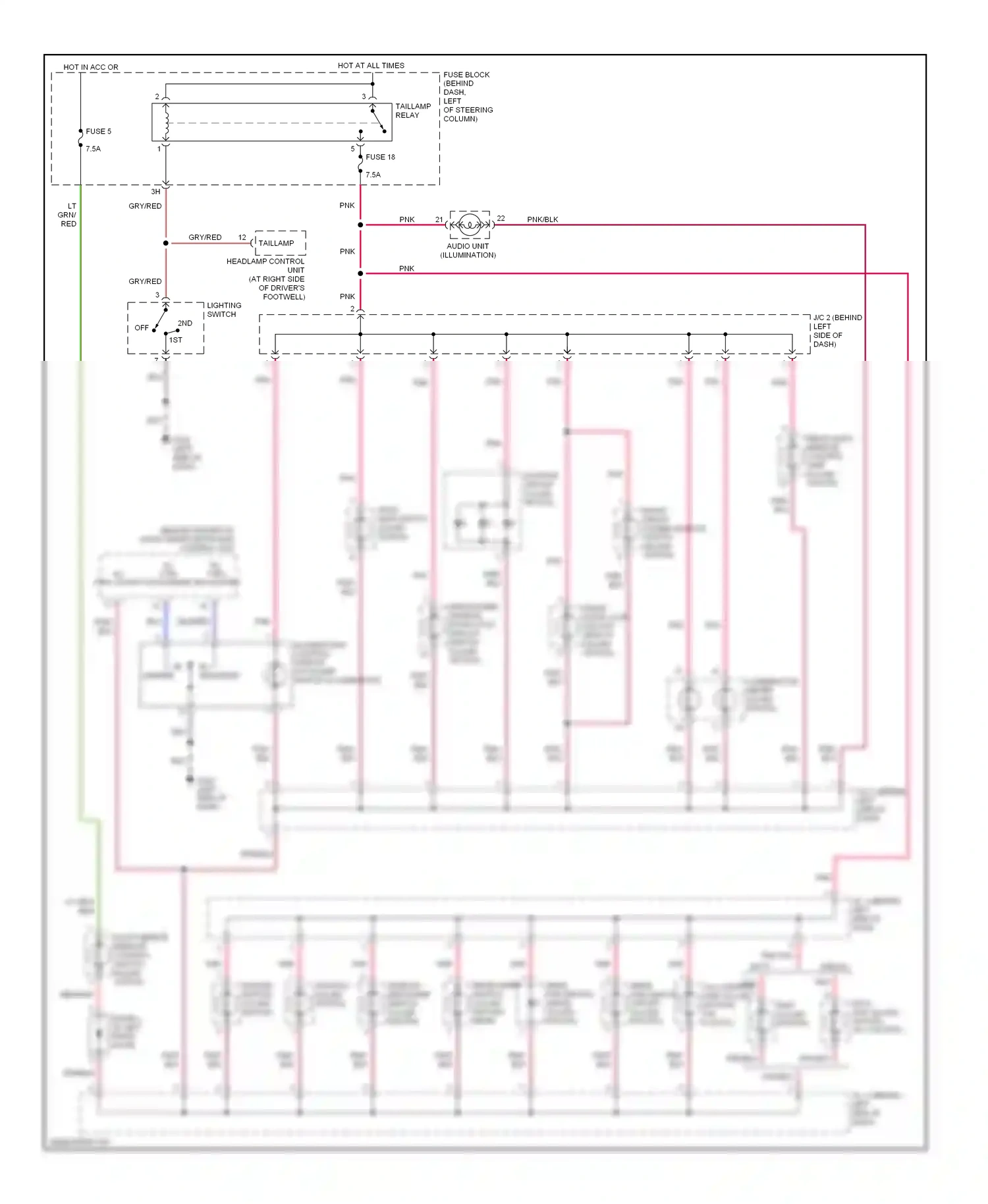 Nissan Quest II (1999-2002) lighting switch wiring diagram  (6 of 8)