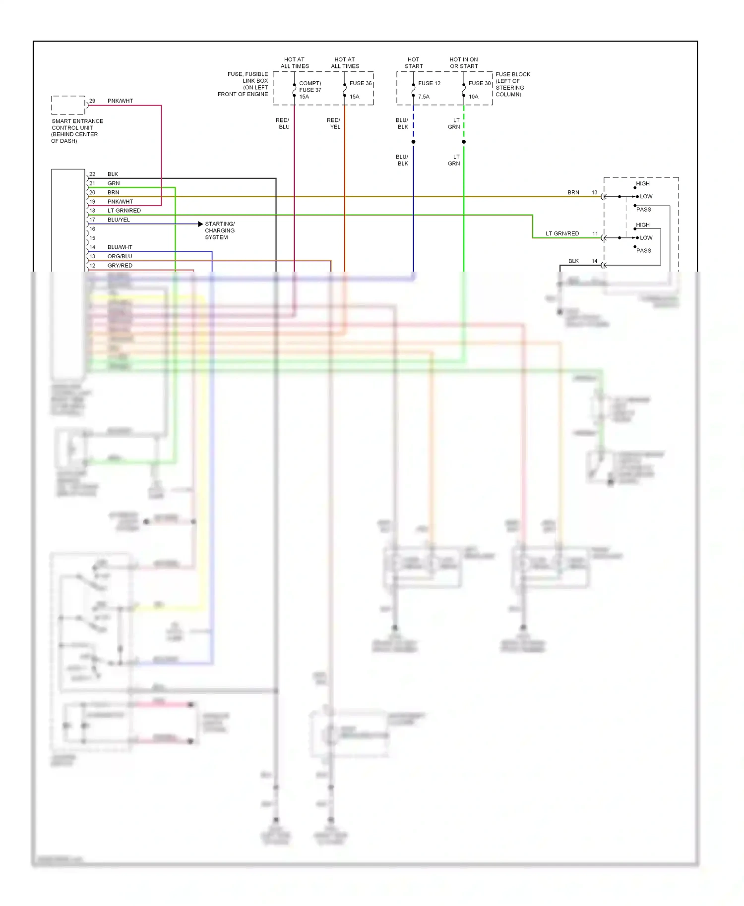 Nissan Quest II (1999-2002) lighting switch wiring diagram  (3 of 8)