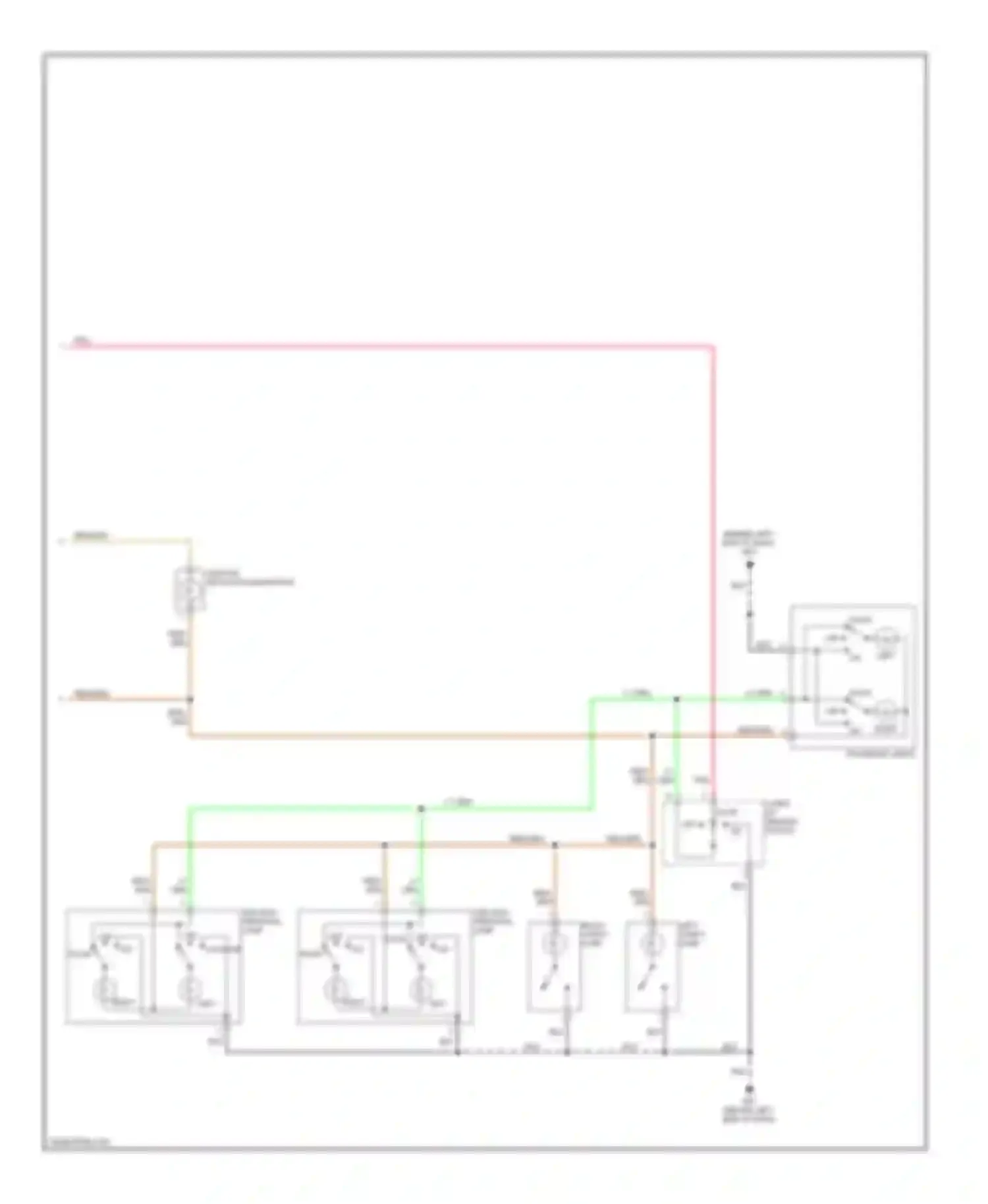 Quest Nissan III (2003-2009): Courtesy lamps circuit, with rear roof console assembly (2 of 2)