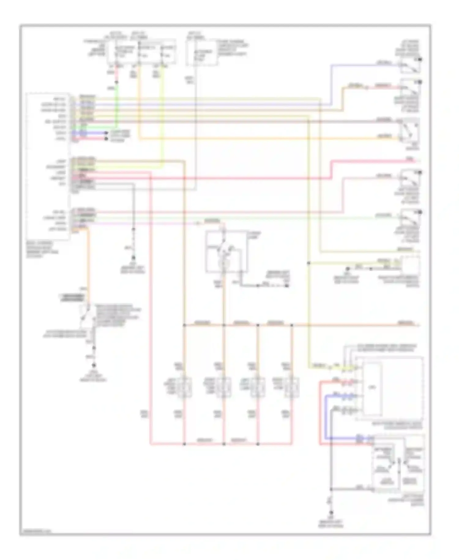 Quest Nissan III (2003-2009): Courtesy lamps circuit, without rear roof console assembly (1 of 2)