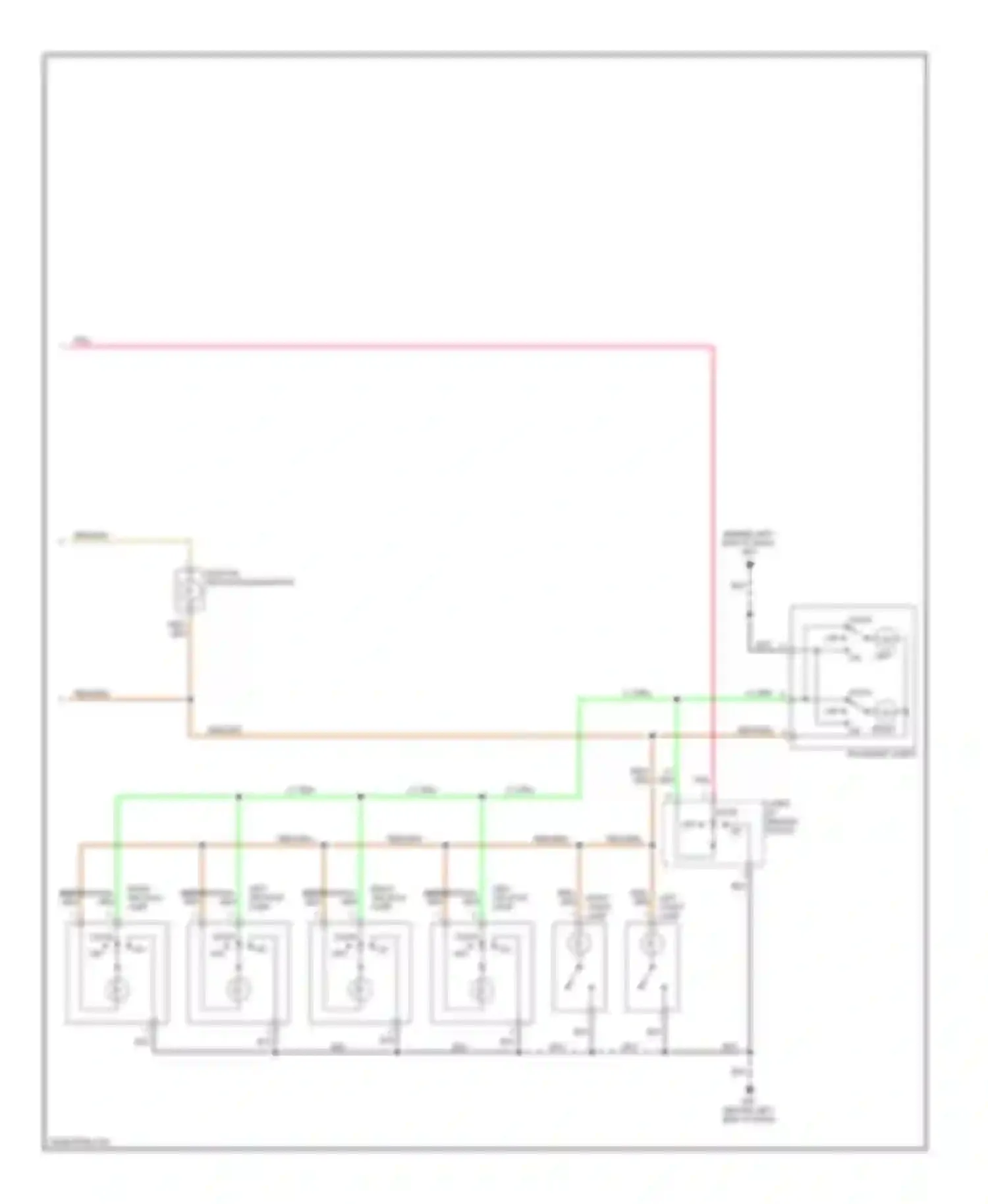 Quest Nissan III (2003-2009): Courtesy lamps circuit, without rear roof console assembly (2 of 2)