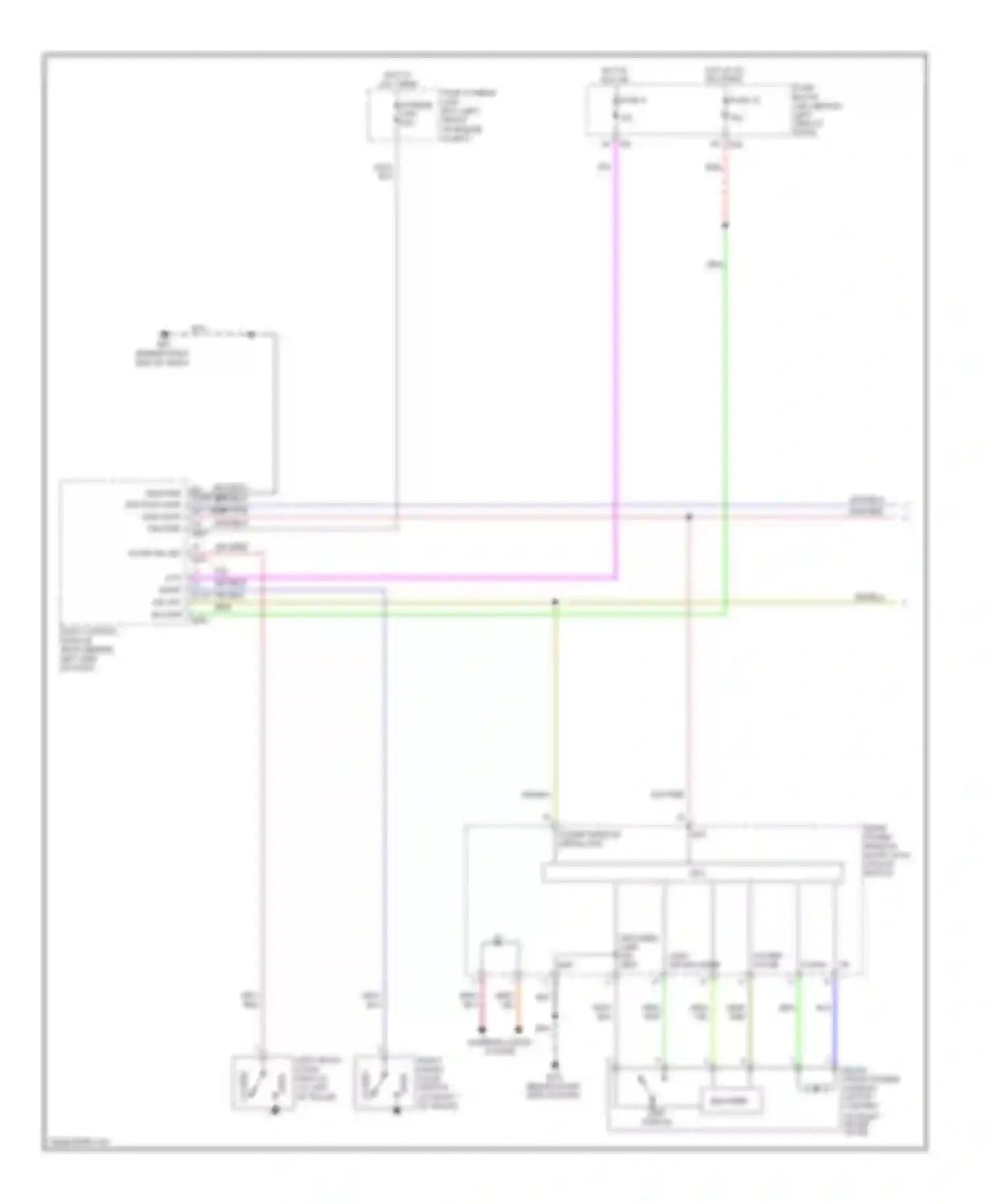Quest Nissan III (2003-2009): Power windows circuit, with rear power vent windows (1 of 2)