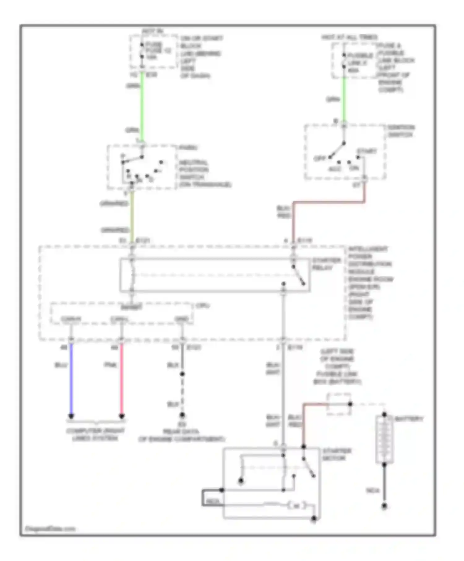 Wiring diagram ignition switch for Nissan Quest III (2003-2009) (2 of 2)