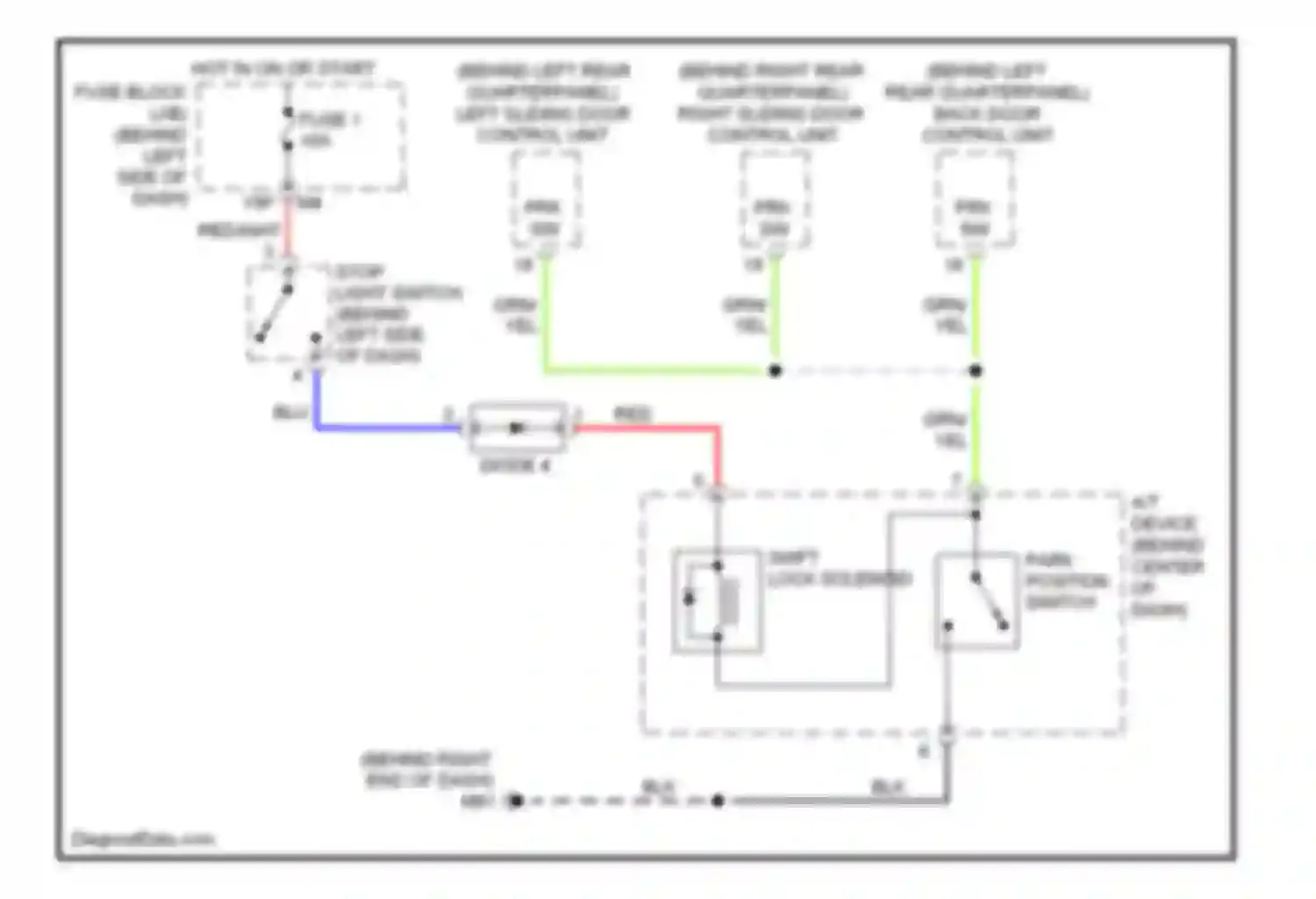 Wiring diagram park position switch for Nissan Quest III (2003-2009) (1 of 1)