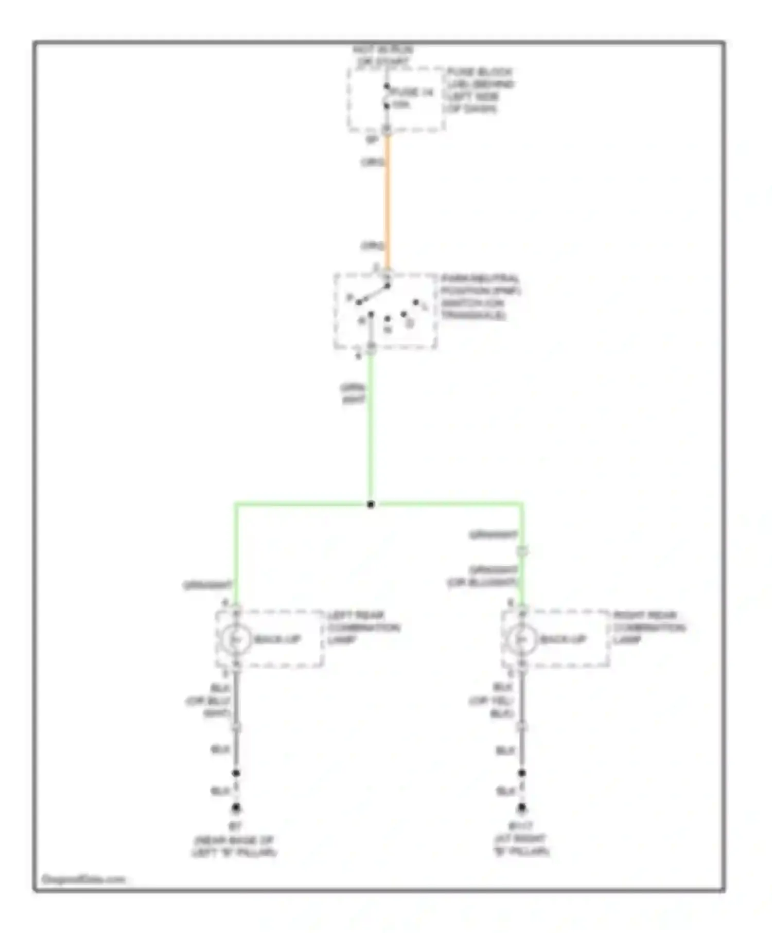 Wiring diagram right rear combination lamp for Nissan Quest III (2003-2009) (1 of 2)