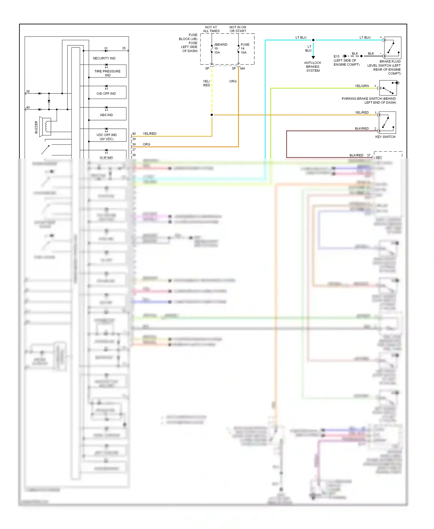 Wiring diagram starting/charging system interior lights system for Nissan Quest III (2003-2009) (1 of 1)