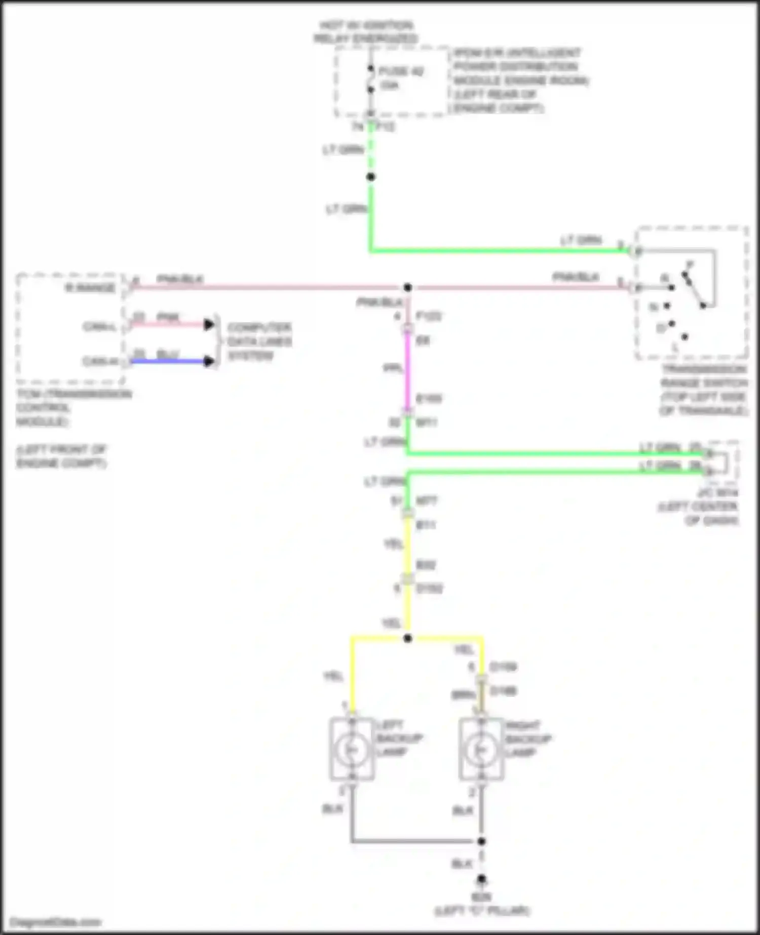 Quest Nissan IV (2010-2024): Backup lamps circuit