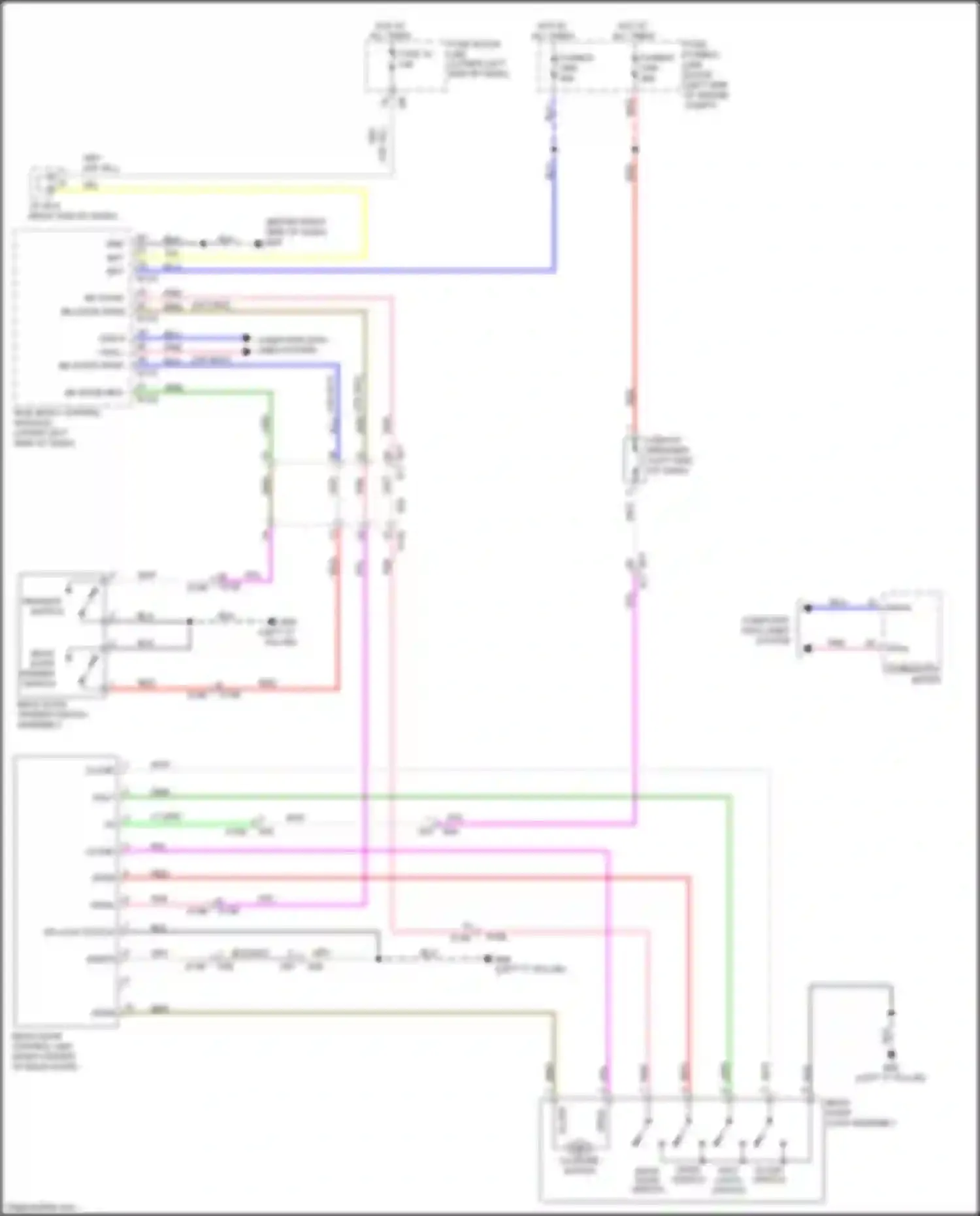 Quest Nissan IV (2010-2024): Back door circuit, w/o automatic back door system