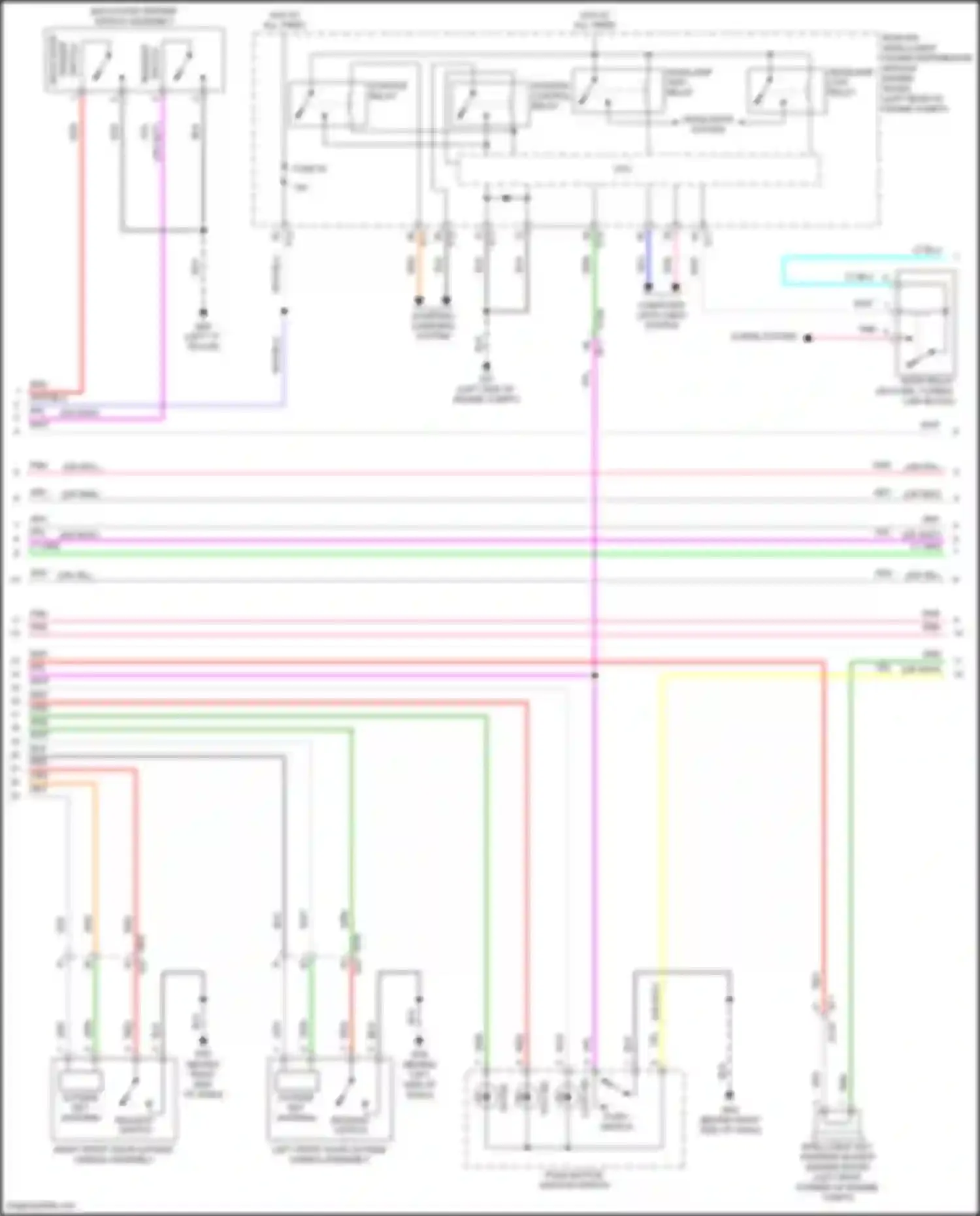 Wiring diagram back door opener switch assembly for Nissan Quest IV (2010-2024) (3 of 3)