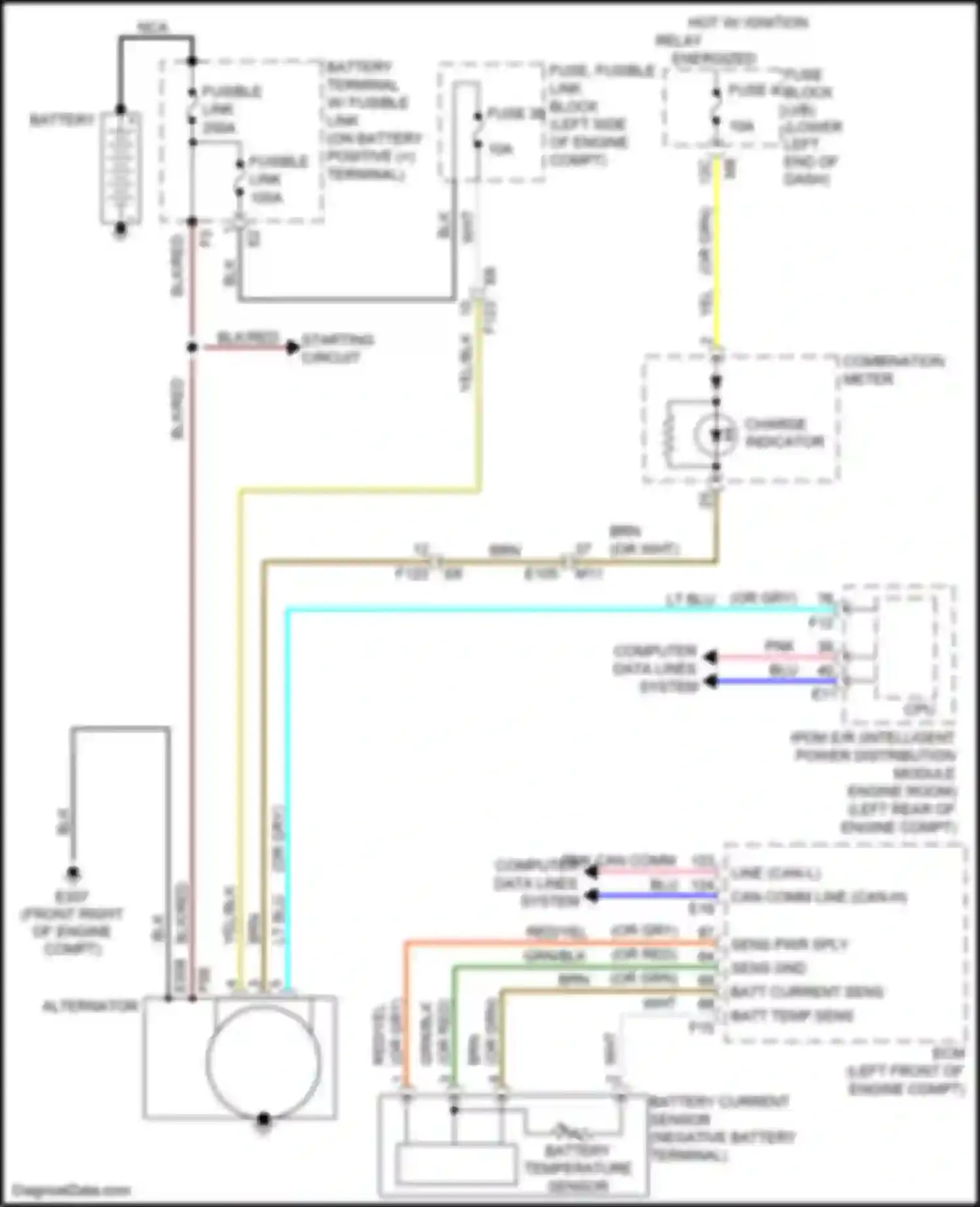 Wiring diagram battery current sensor for Nissan Quest IV (2010-2024) (1 of 3)