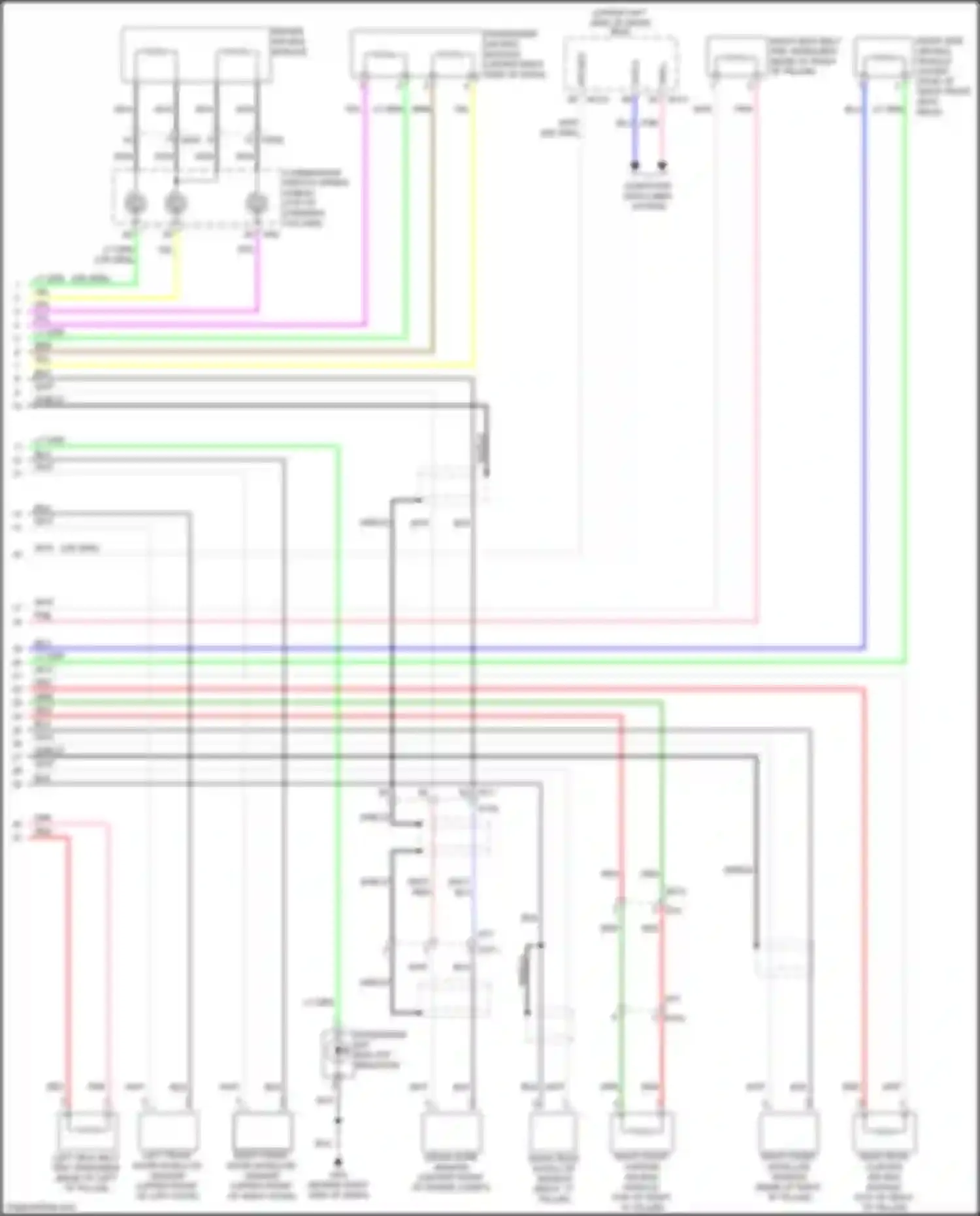 Wiring diagram passenger air bag off indicator for Nissan Quest IV (2010-2024) (1 of 1)