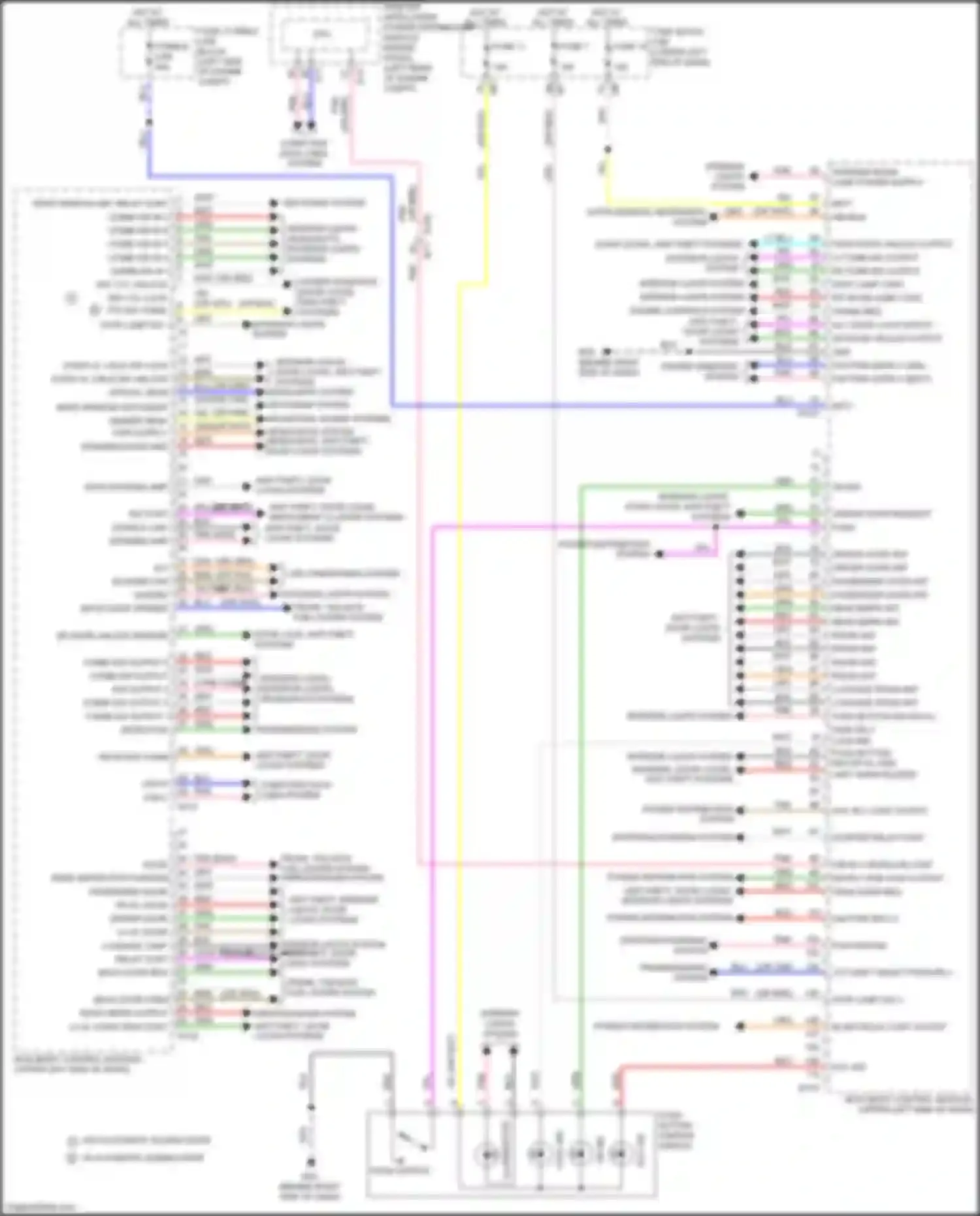 Wiring diagram power windows system for Nissan Quest IV (2010-2024) (1 of 3)
