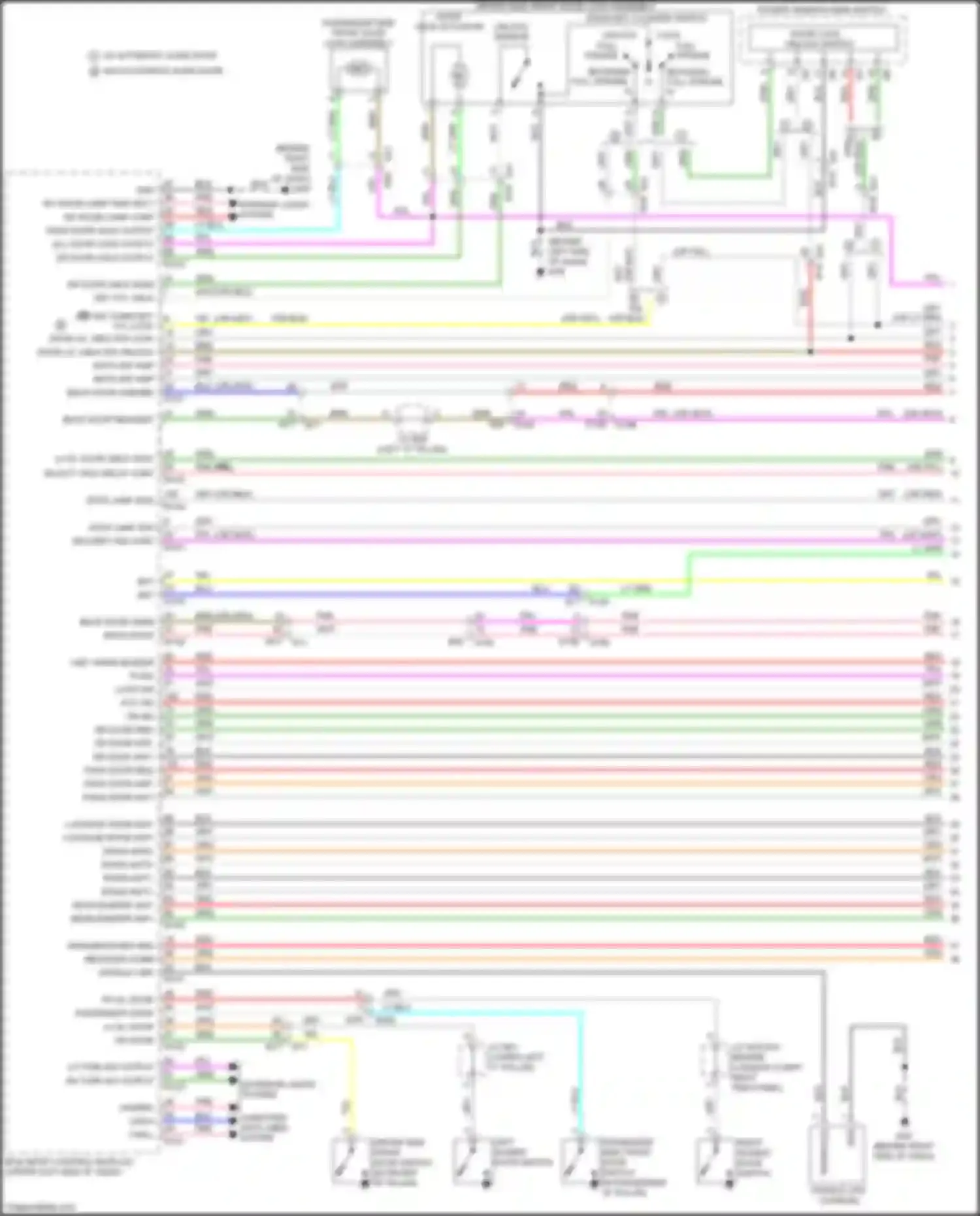 Wiring diagram w/ automatic slide door w/o automatic slide door for Nissan Quest IV (2010-2024) (1 of 4)