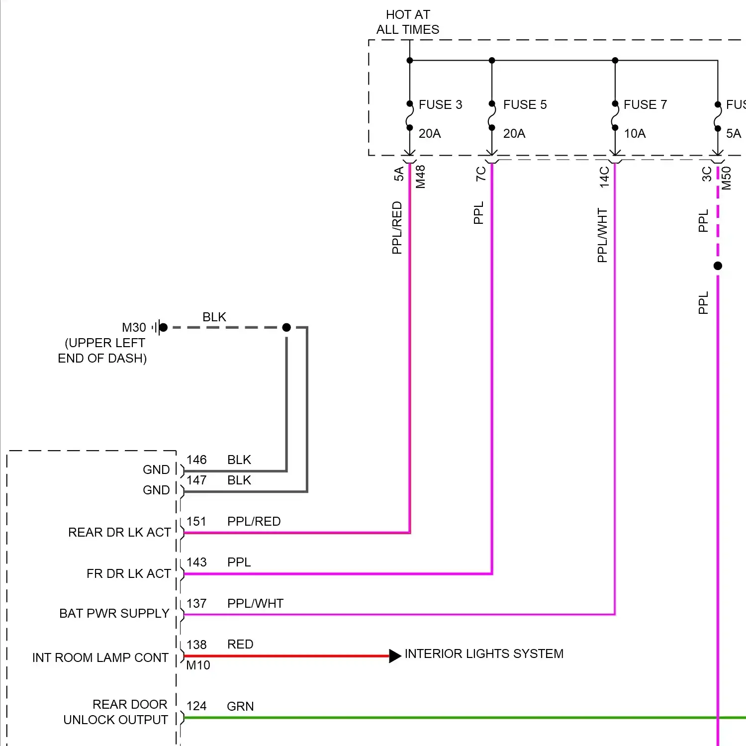 demo - Power door locks circuit, w/o intelligent key unit (1 of 2) Power door locks circuit, w/o intelligent key unit (1 of 2)