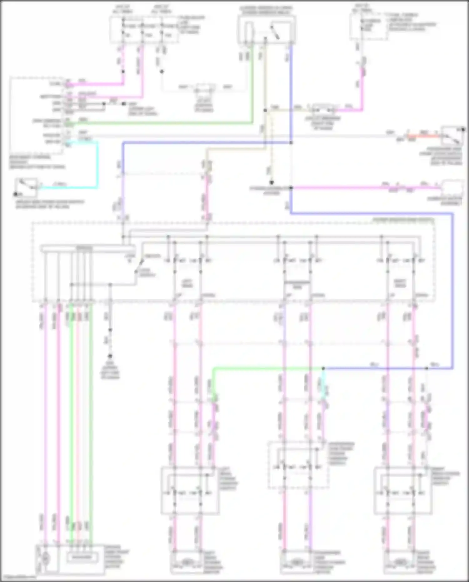 Wiring diagram driver side front power window motor for Nissan Rogue Sport I facelift (2019-2024) (1 of 1)