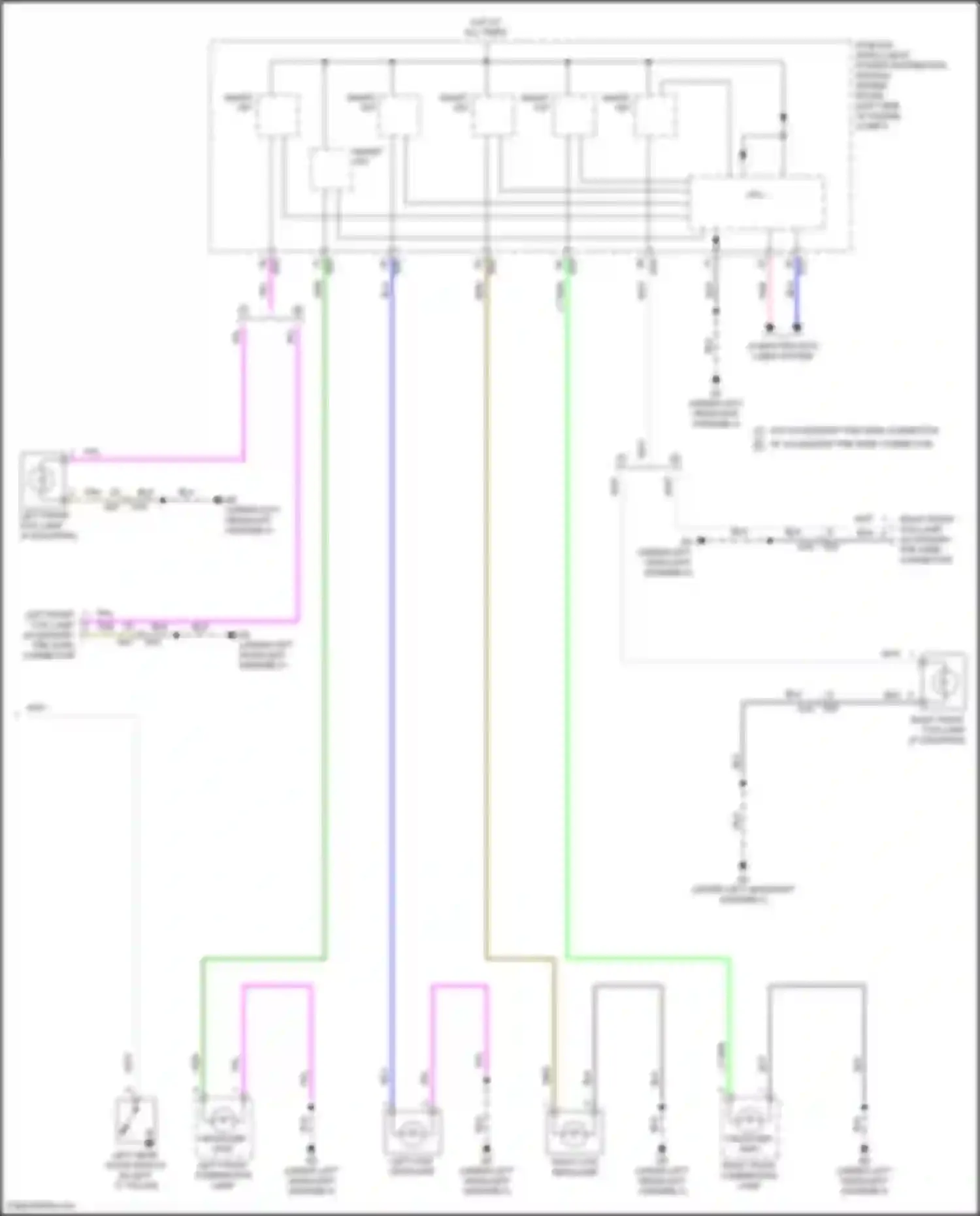 Wiring diagram left front fog lamp accessory pre-wire connector for Nissan Rogue Sport I facelift (2019-2024) (2 of 3)