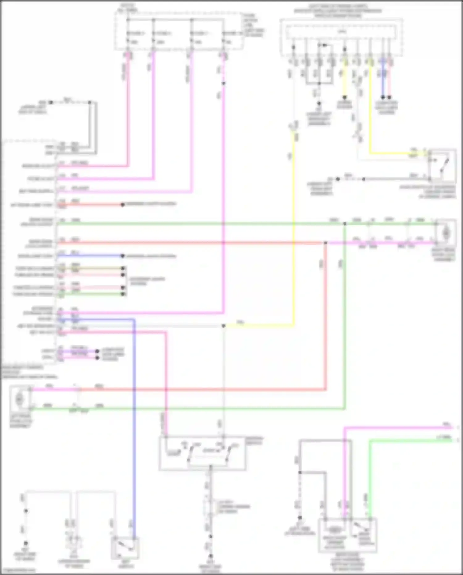Wiring diagram rear door lock output for Nissan Rogue Sport I facelift (2019-2024) (3 of 5)