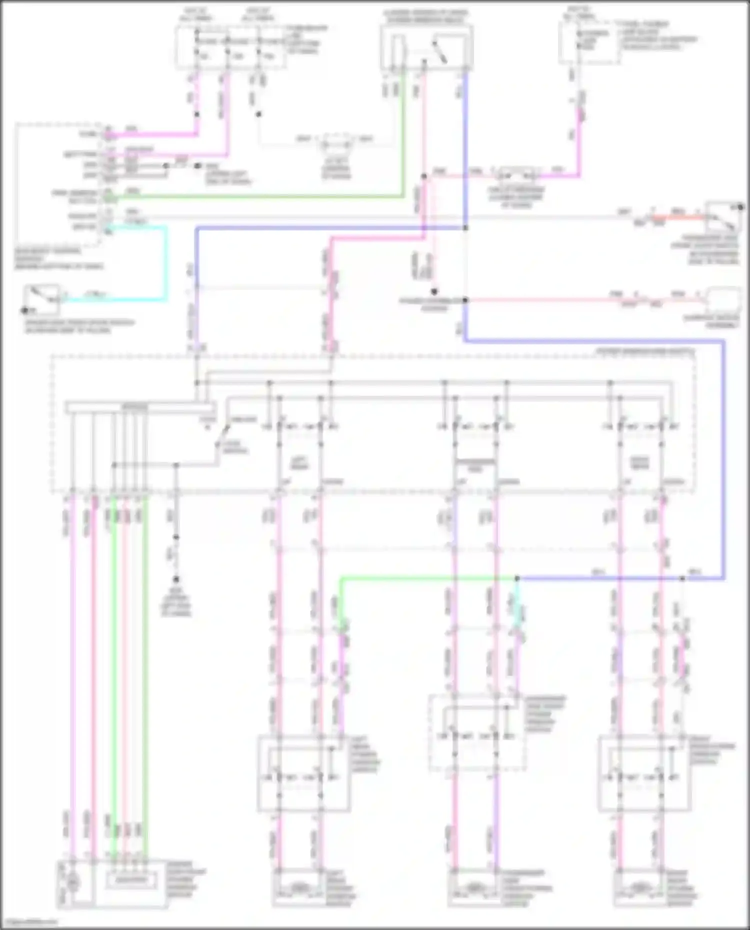 Wiring diagram right rear power window switch for Nissan Rogue Sport I (2017-2019) (1 of 1)