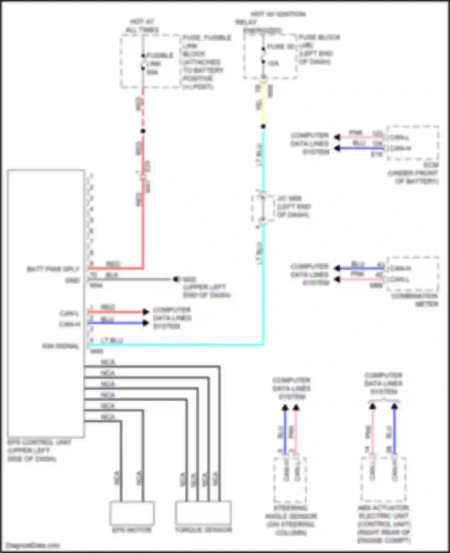 Wiring diagram steering angle sensor for Nissan Rogue Sport I (2017-2019) (2 of 2)