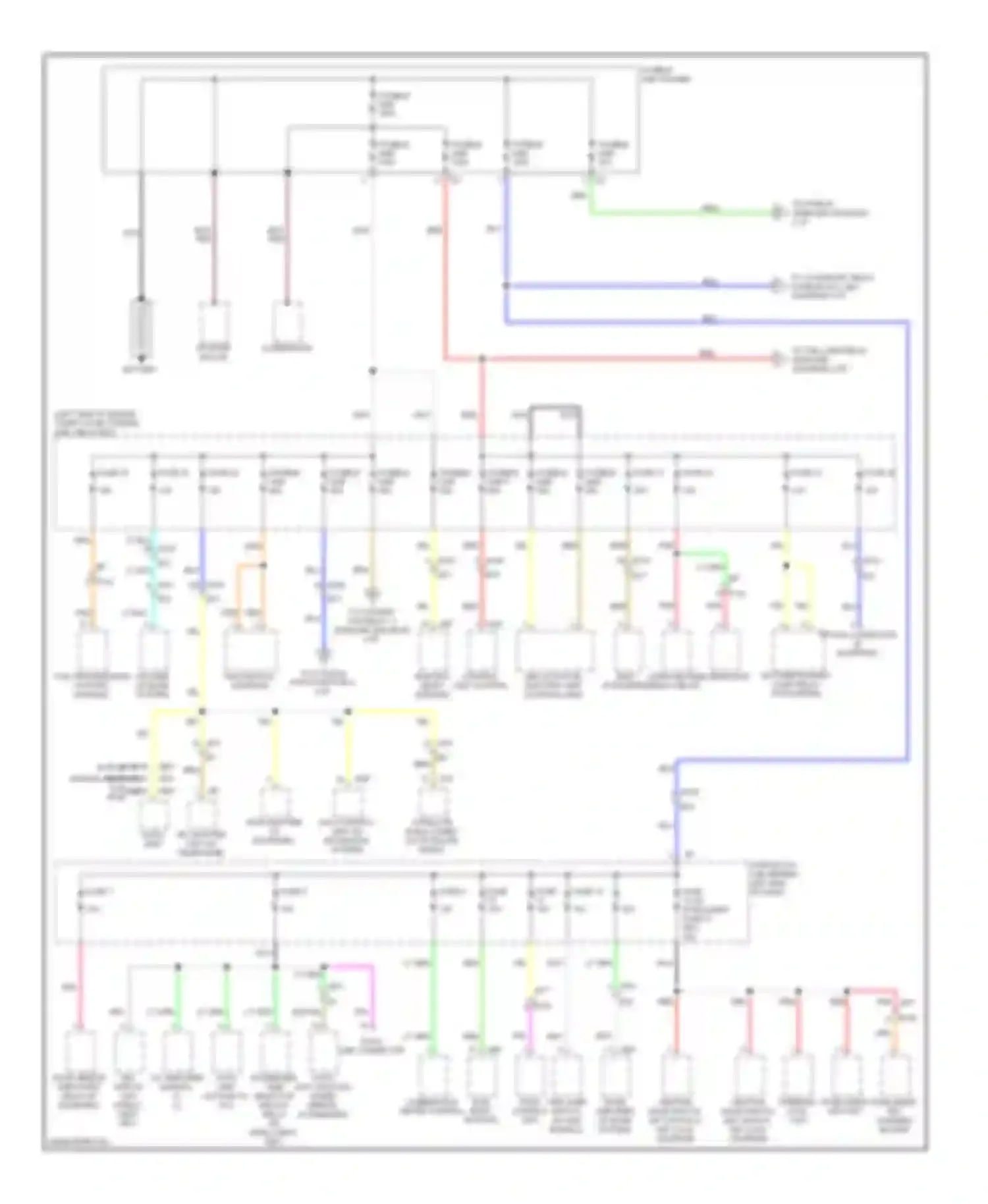 Rogue Nissan I facelift (2010-2013): Power distribution circuit (1 of 4)