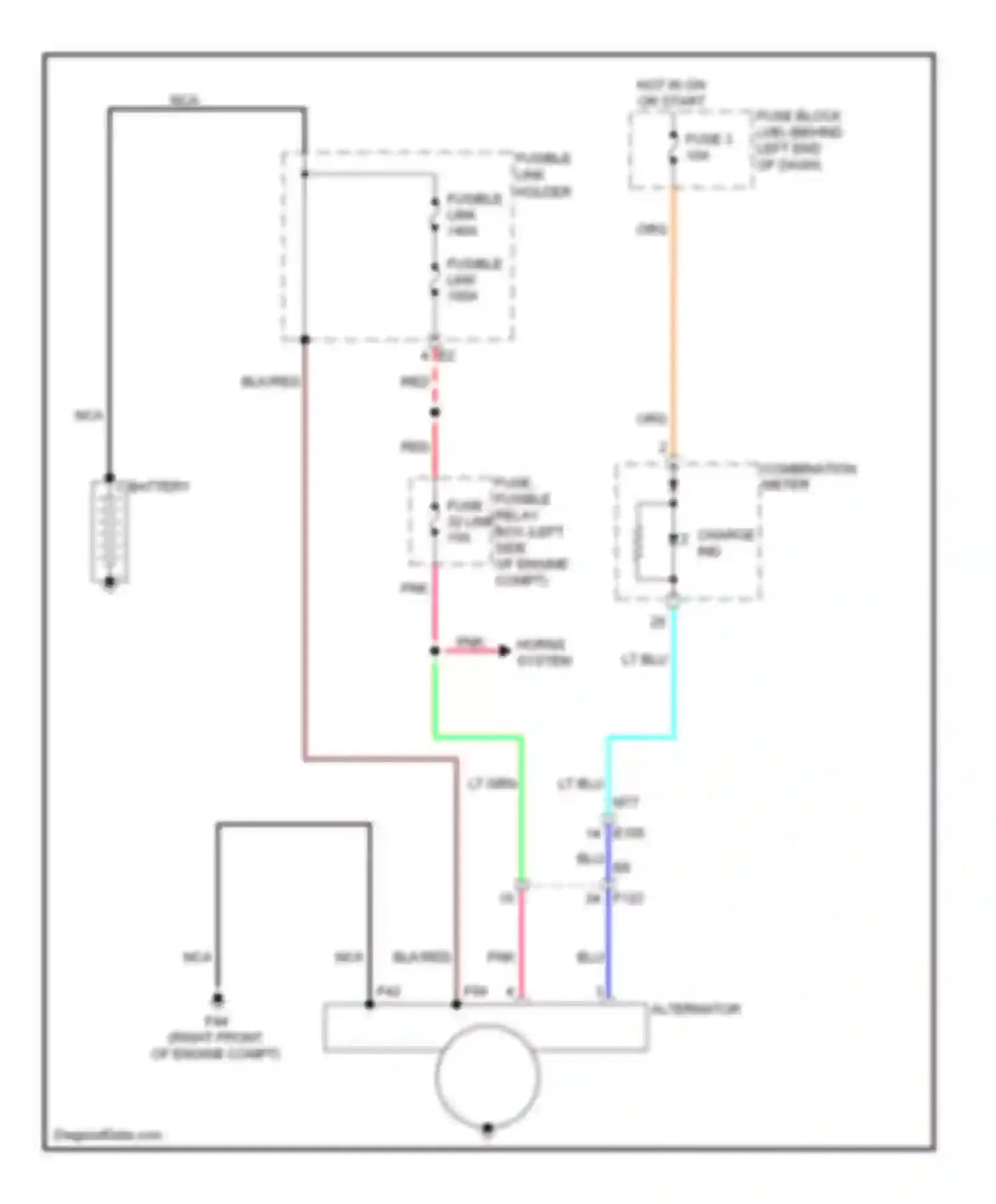 Rogue Nissan I facelift (2010-2013): Charging circuit