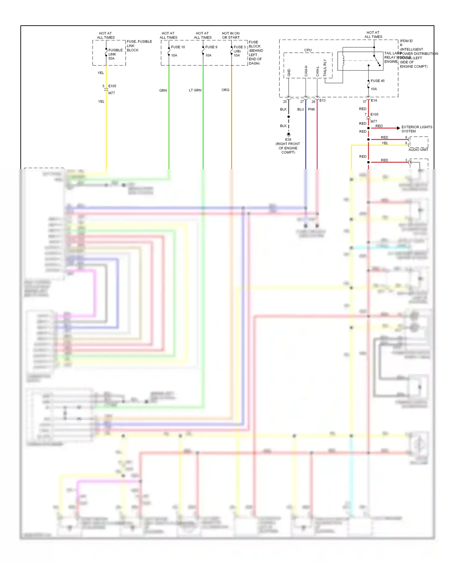 Wiring diagram blu for Nissan Rogue I facelift (2010-2013) (64 of 68)
