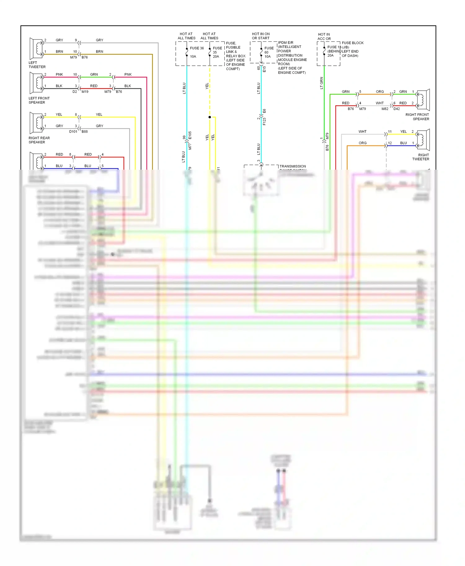 Wiring diagram blu for Nissan Rogue I facelift (2010-2013) (30 of 68)