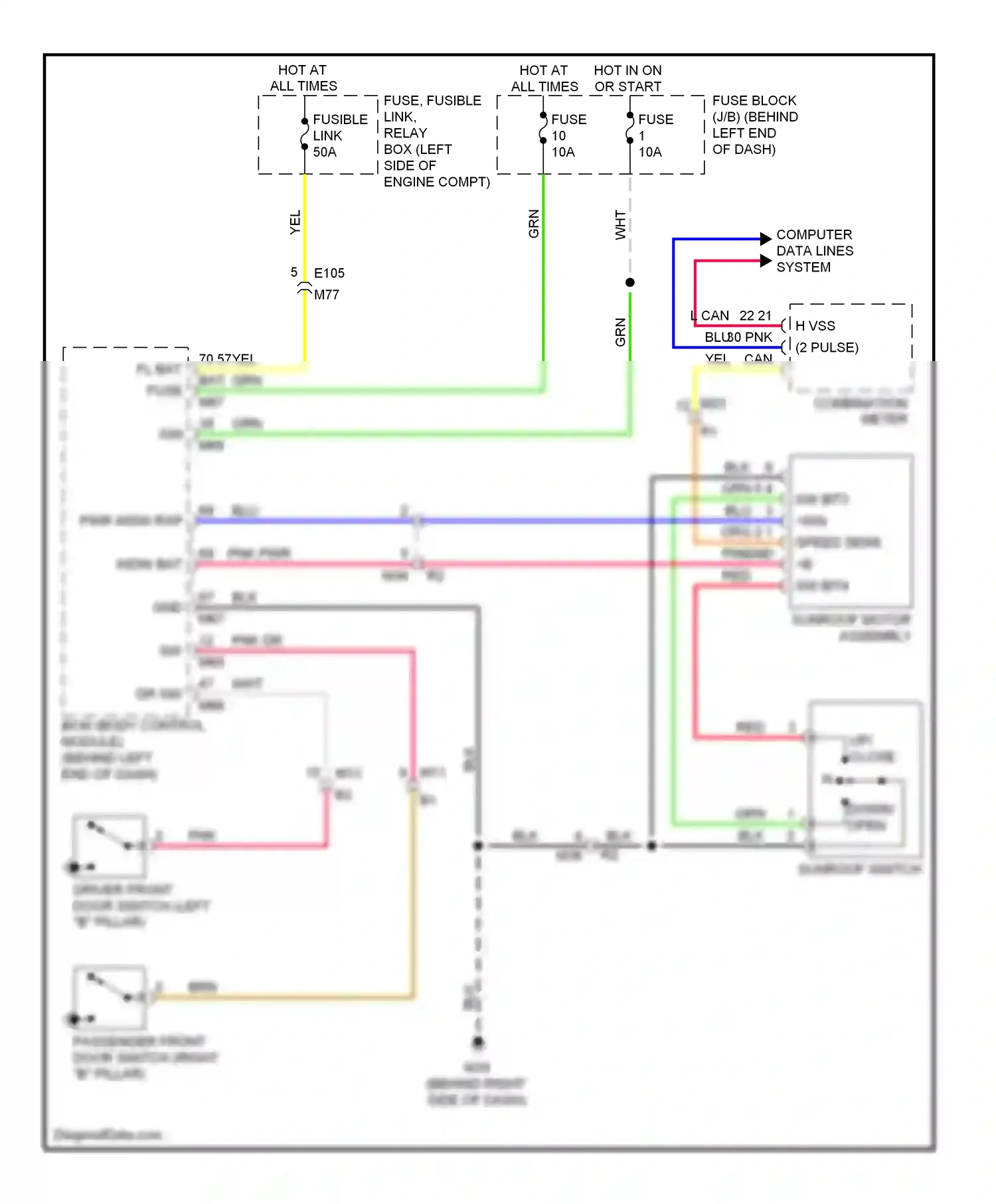 Wiring diagram blu for Nissan Rogue I facelift (2010-2013) (43 of 68)