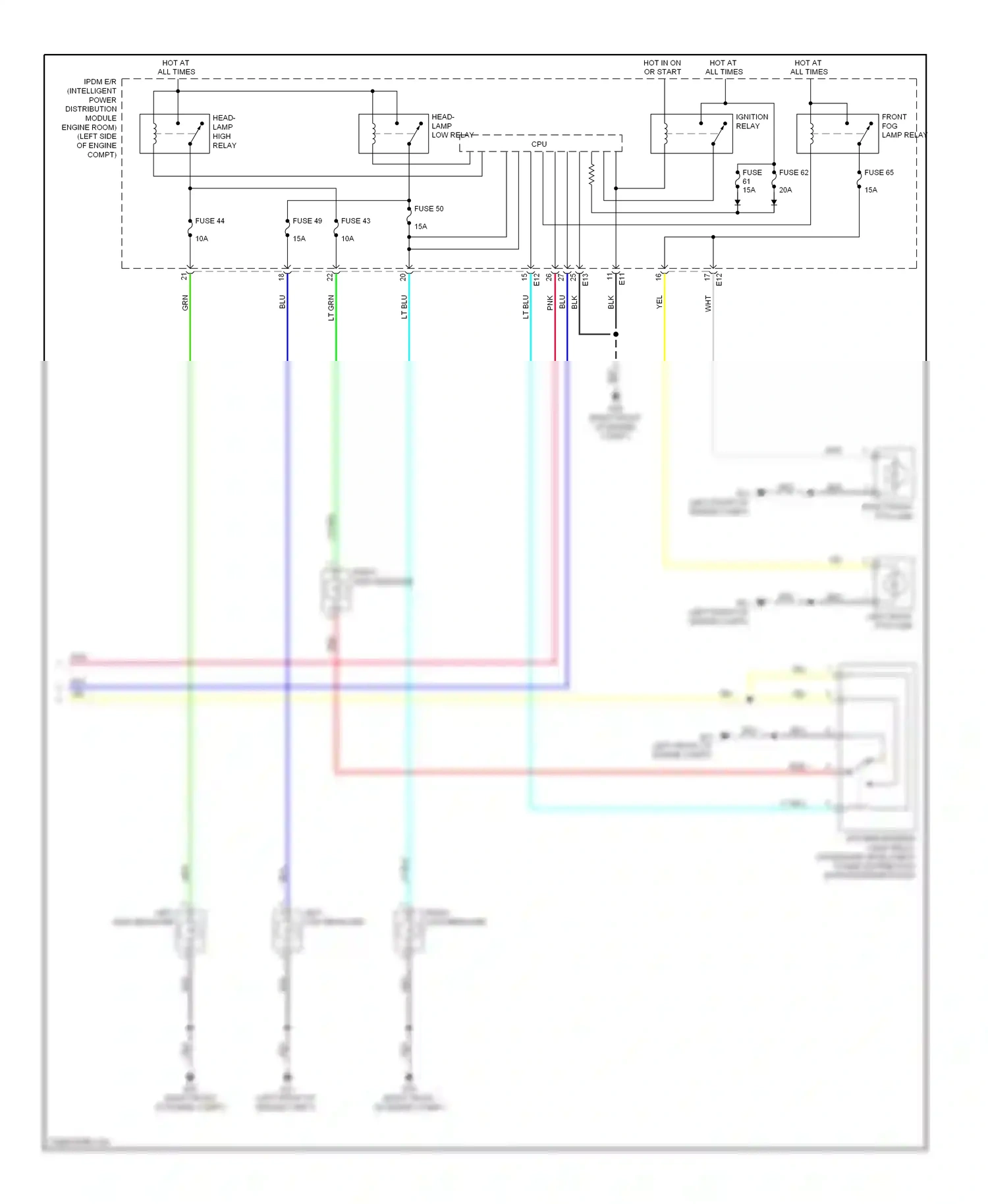 Wiring diagram blu for Nissan Rogue I facelift (2010-2013) (22 of 68)