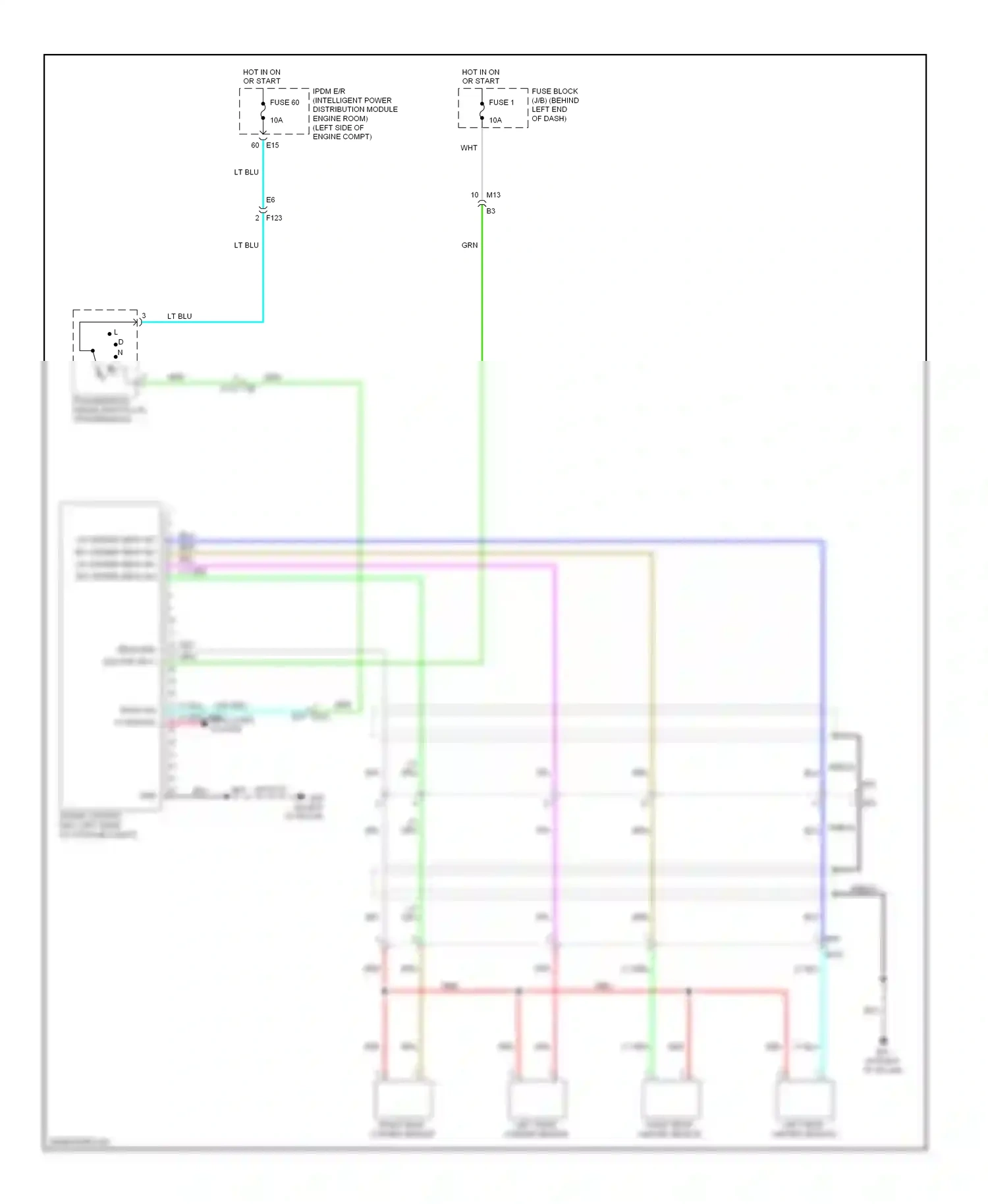 Wiring diagram blu for Nissan Rogue I facelift (2010-2013) (40 of 68)