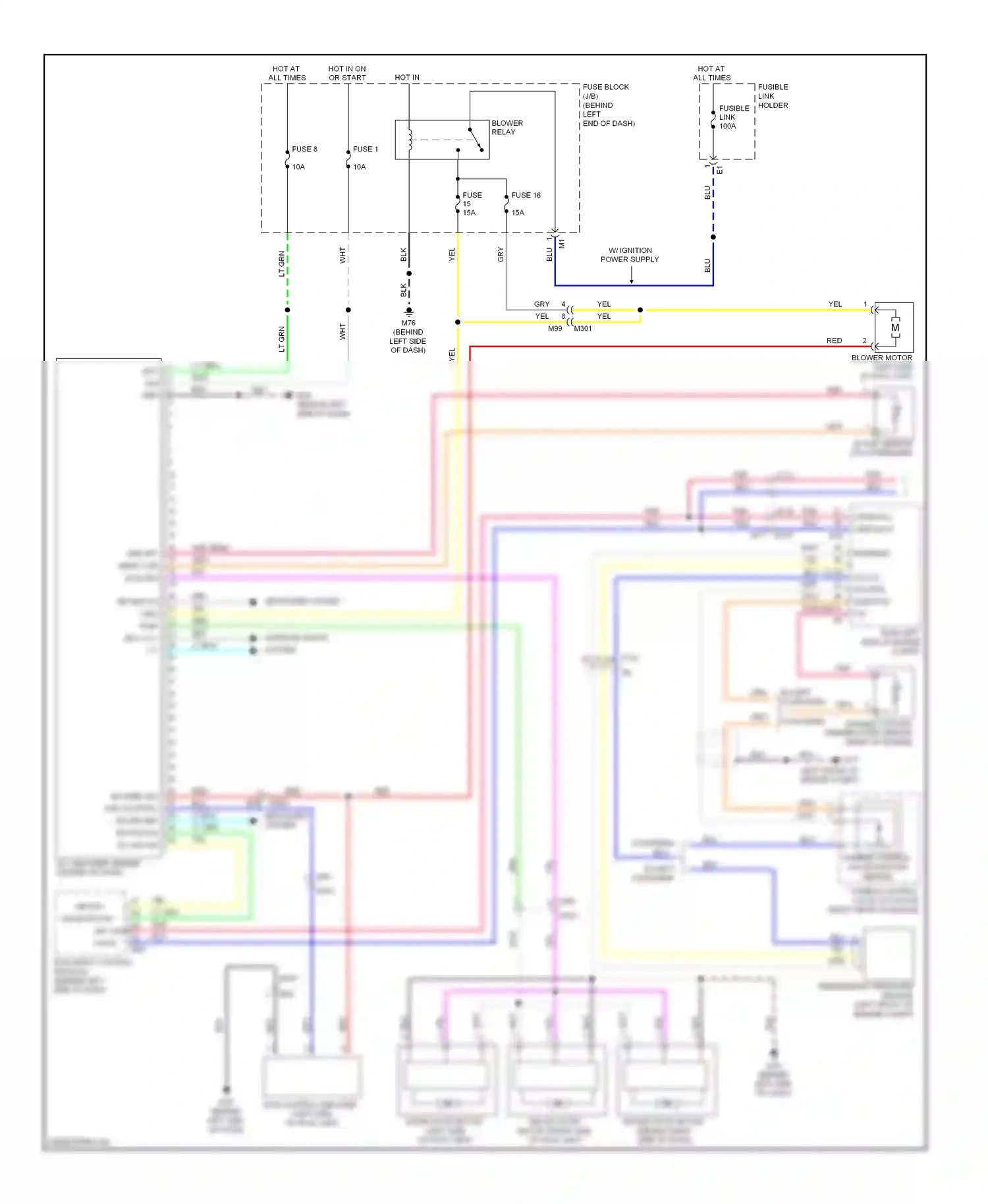 Nissan Rogue I facelift (2010-2013) defogger system wiring diagram  (2 of 3)
