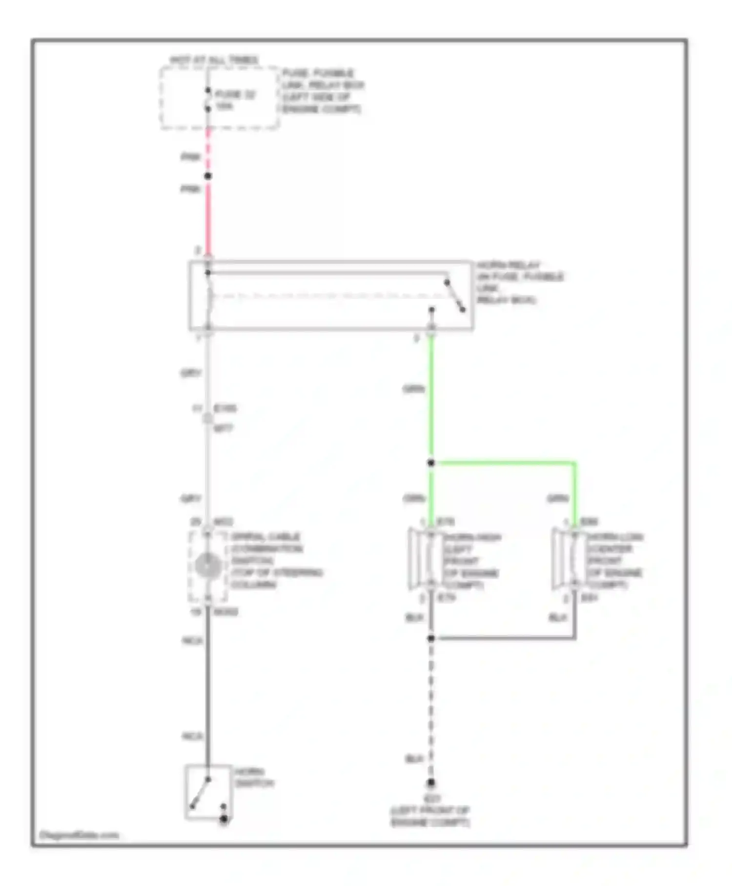Wiring diagram fuse 32 for Nissan Rogue I facelift (2010-2013) (1 of 2)